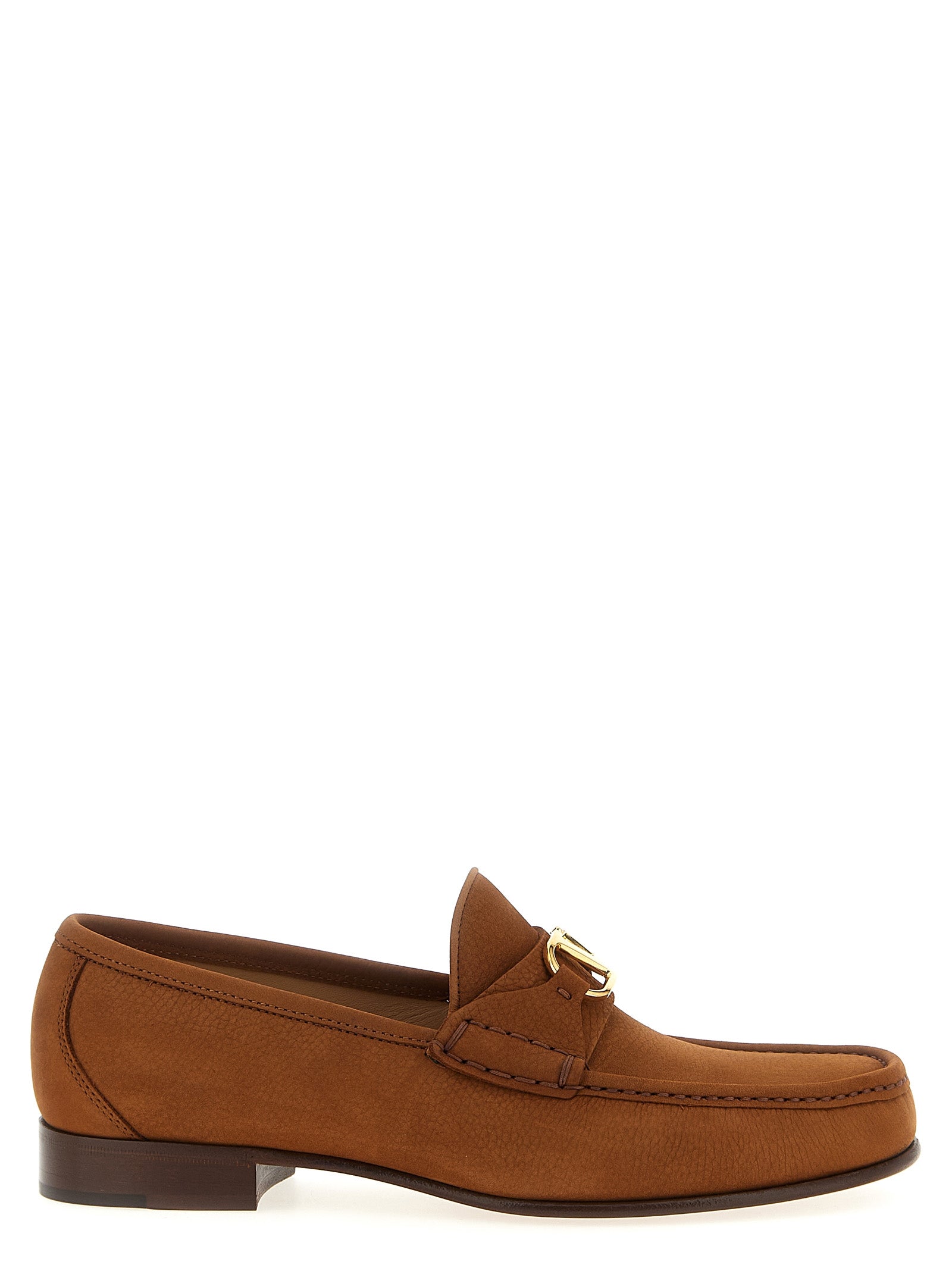 Valentino Garavani Brown Calfskin Slip-On Loafers