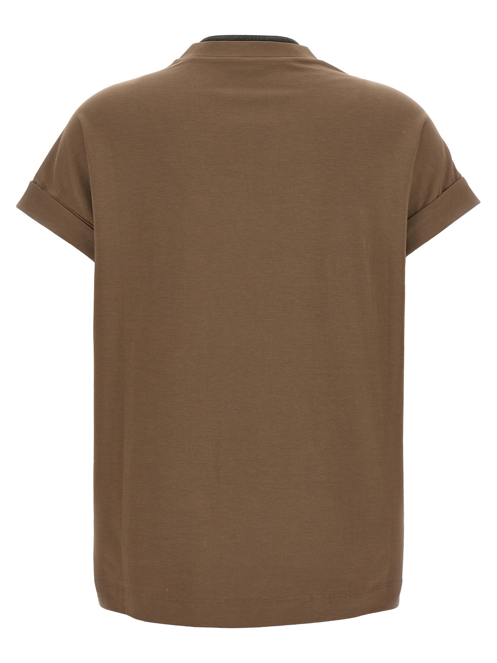 Brunello Cucinelli Brown Cotton T-Shirt Brunello Cucinelli