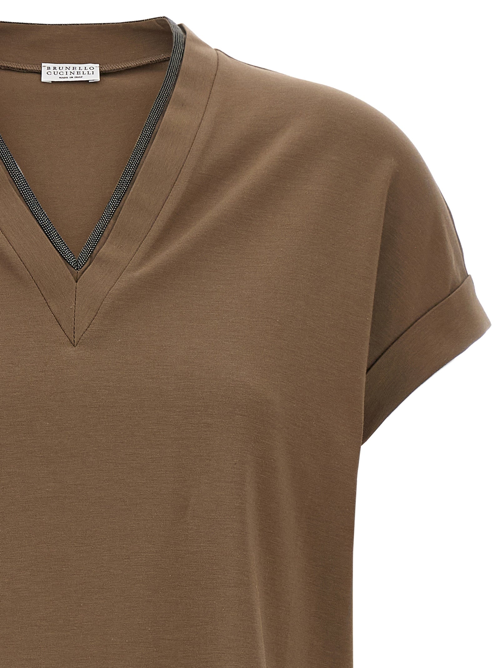 Brunello Cucinelli Brown Cotton T-Shirt Brunello Cucinelli