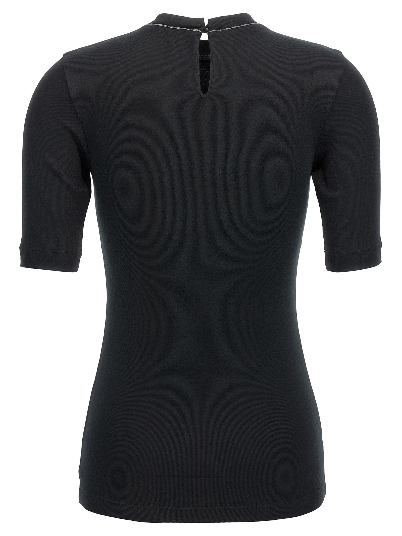 Brunello Cucinelli Black Cotton T-Shirt Brunello Cucinelli