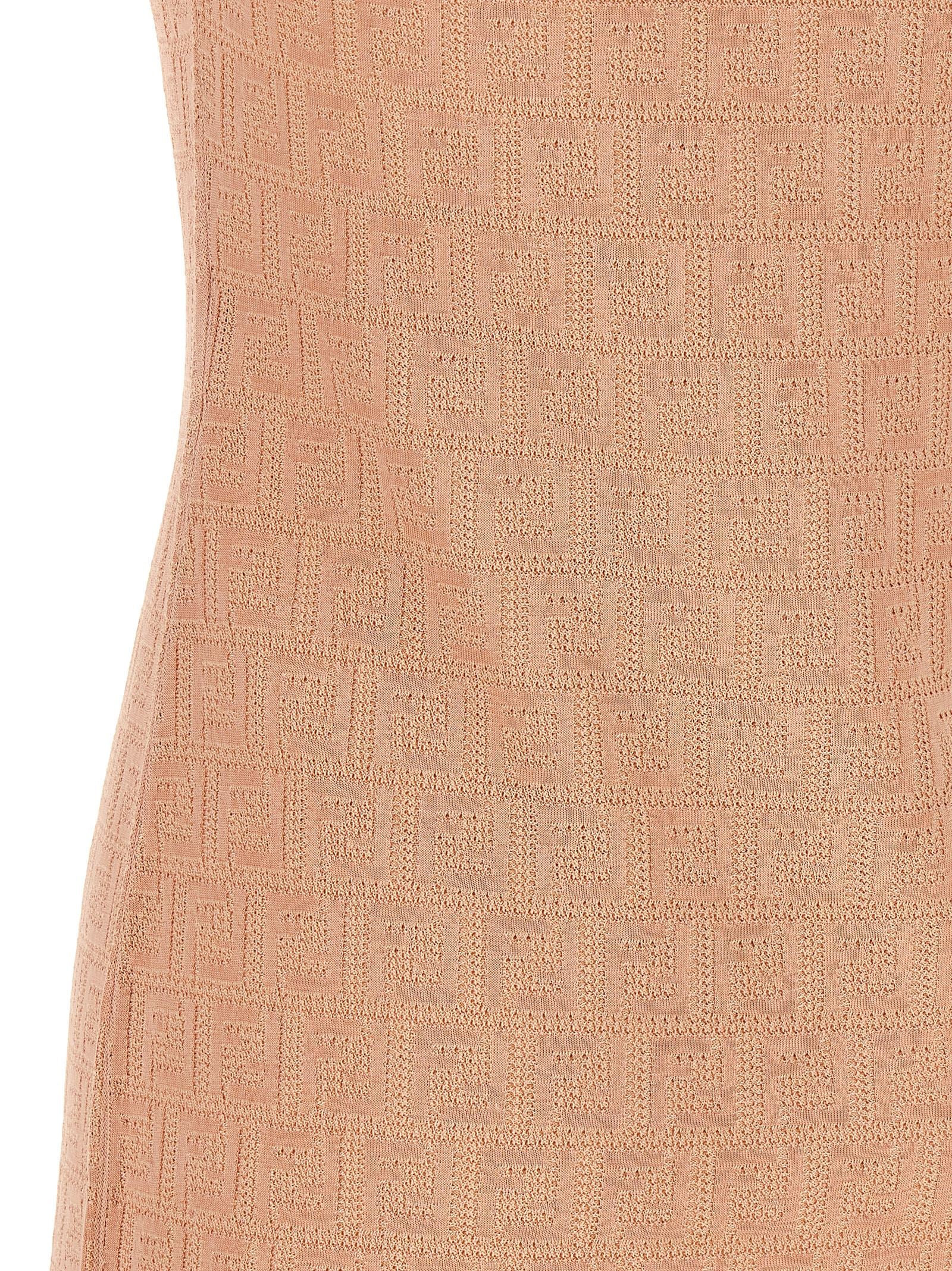 Fendi Multicolor Cotton Short Dress Fendi