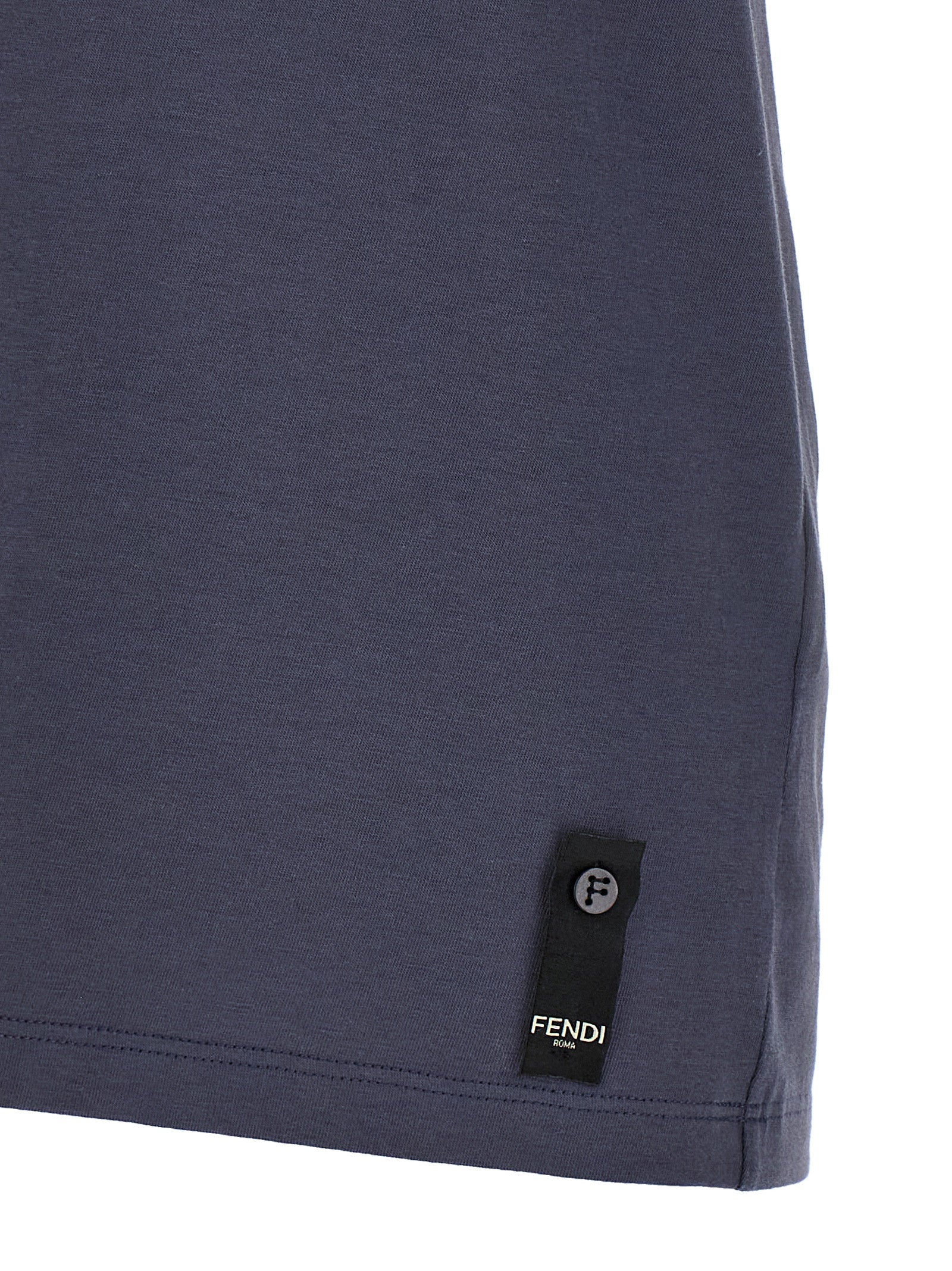 Fendi Blue Cotton T-Shirt Fendi
