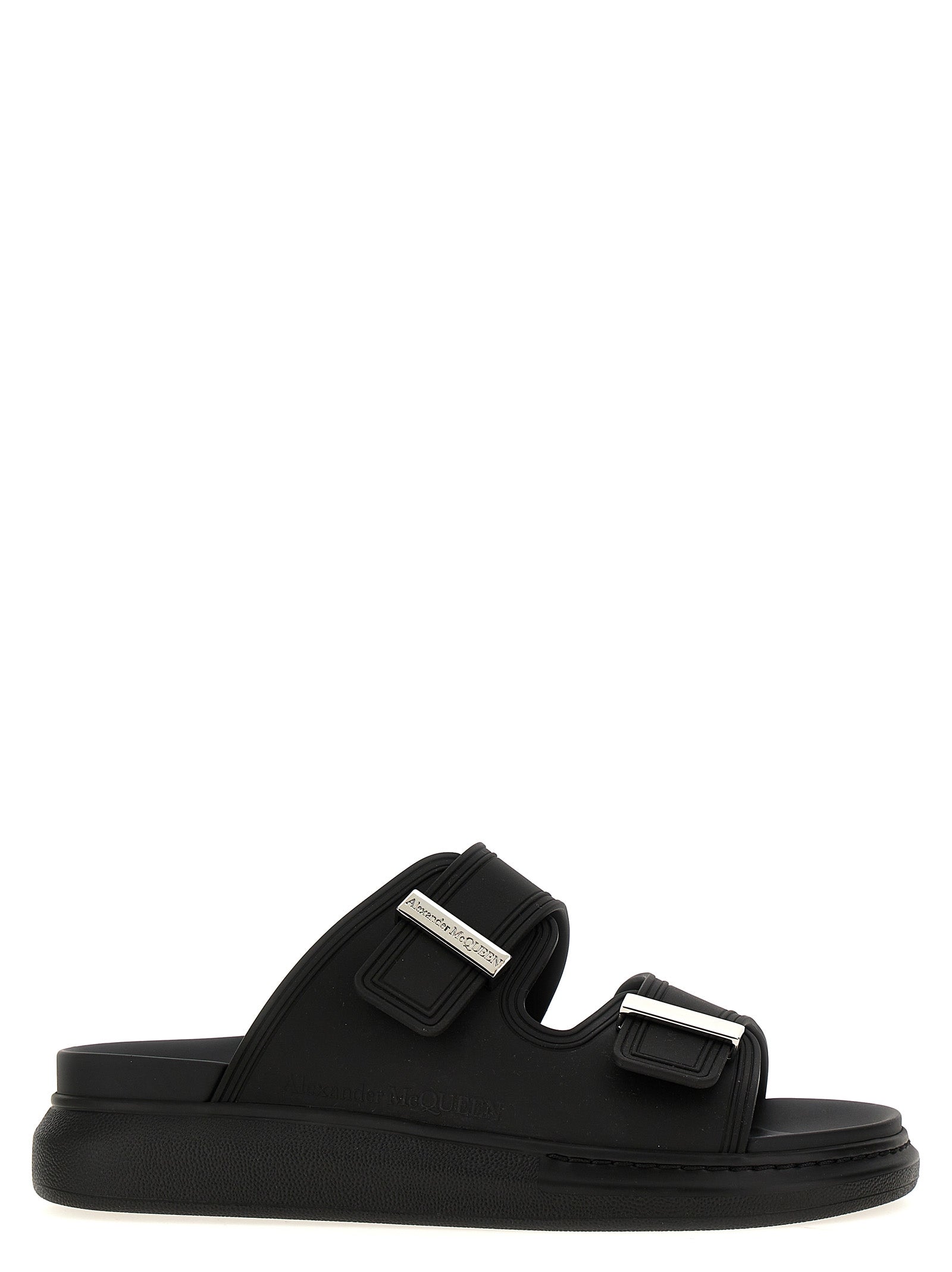 Alexander McQueen Black Rubber Slides Alexander McQueen