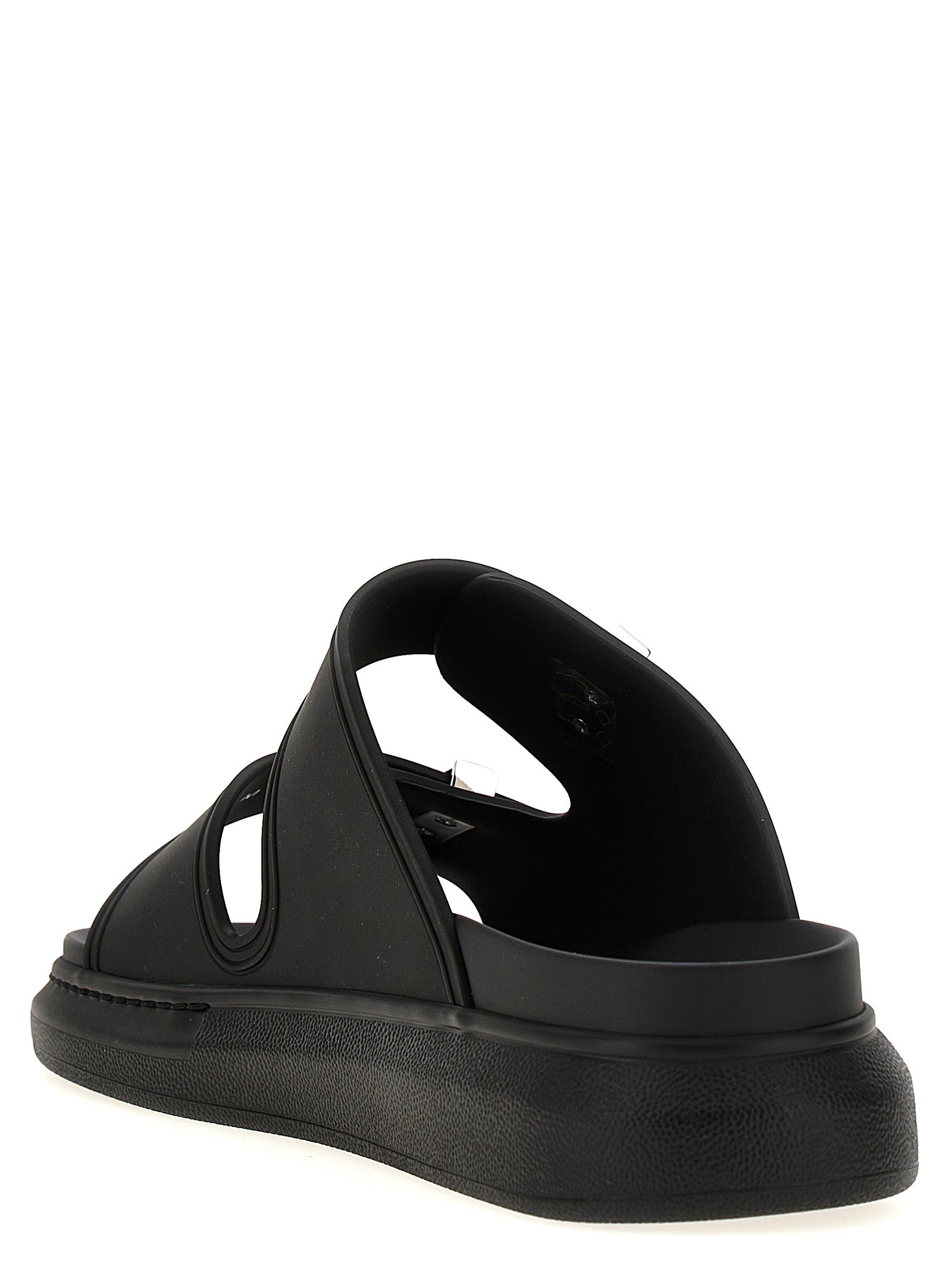 Alexander McQueen Black Rubber Slides Alexander McQueen