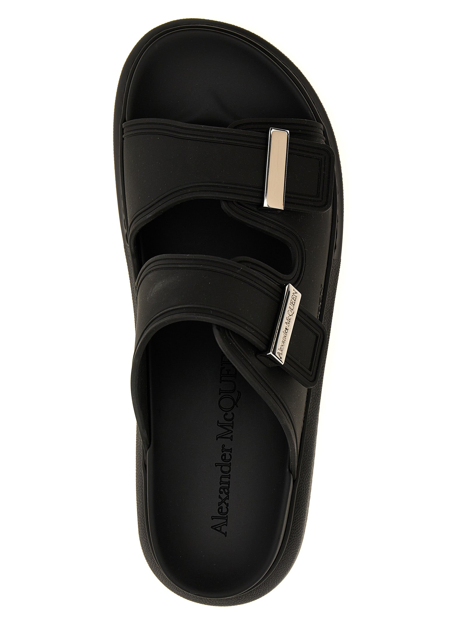 Alexander McQueen Black Rubber Slides Alexander McQueen