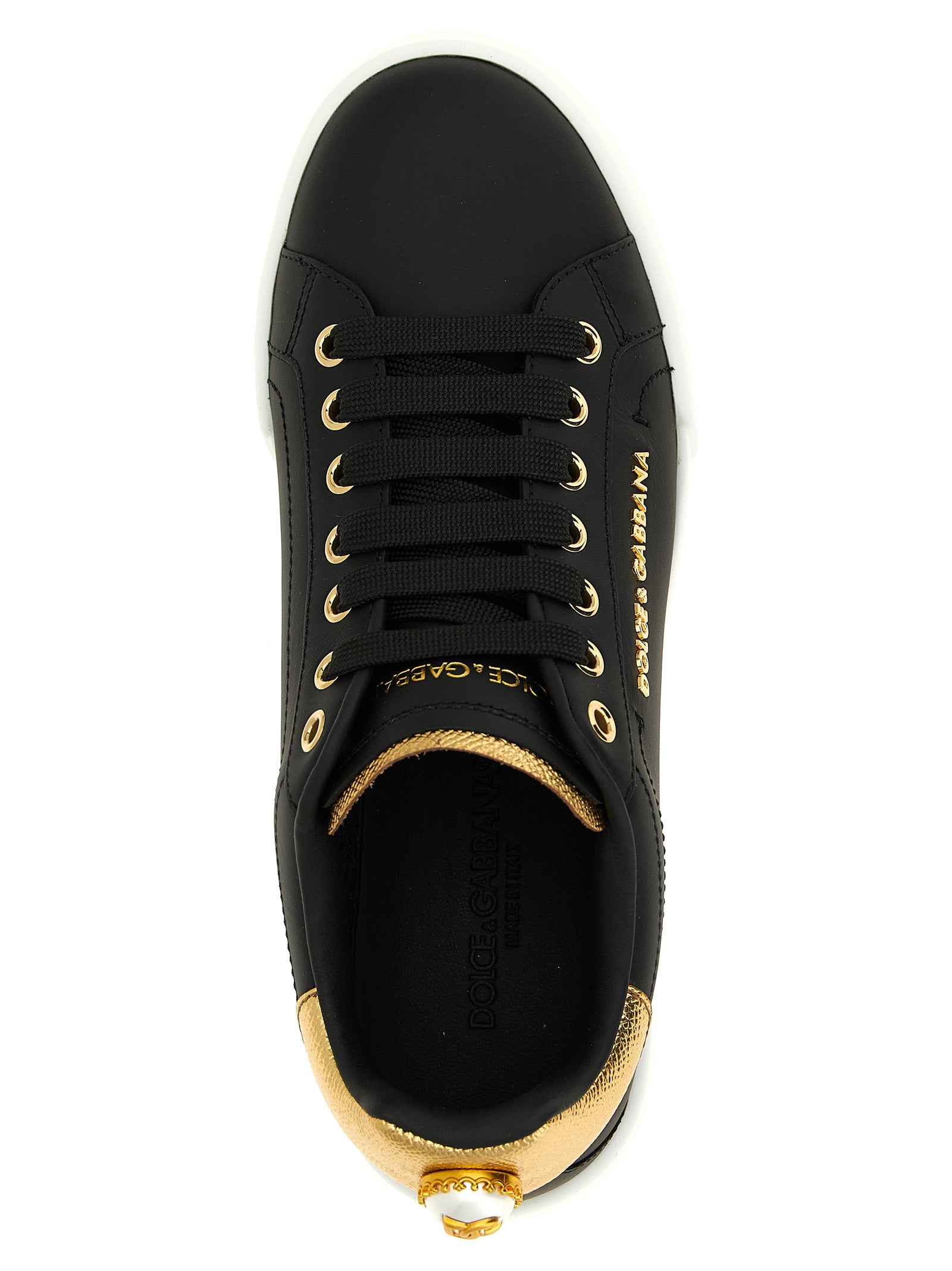 Dolce & Gabbana Black Calfskin Sneakers Dolce & Gabbana