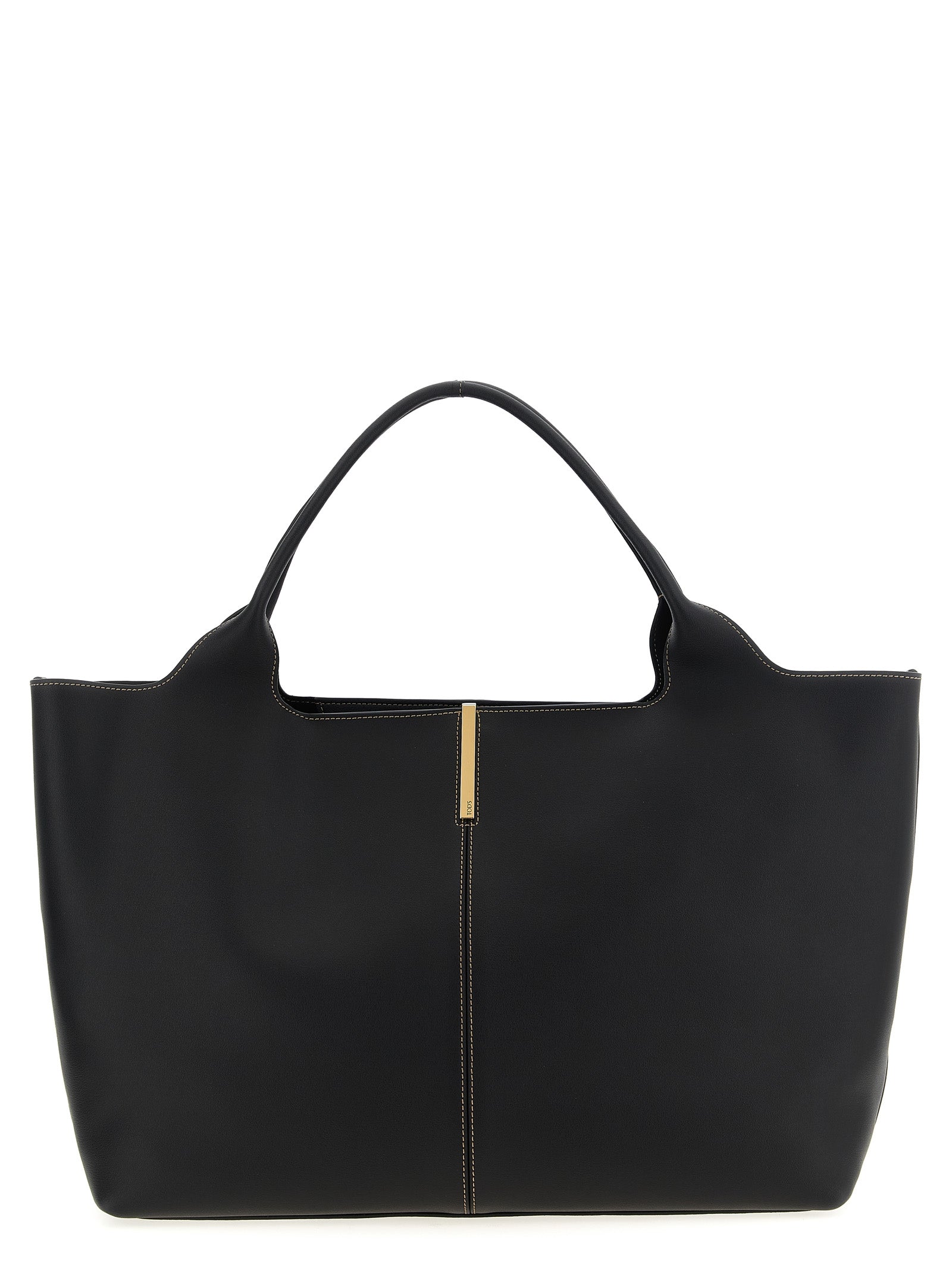 Tod's Black Calfskin Tote Bag Tod's