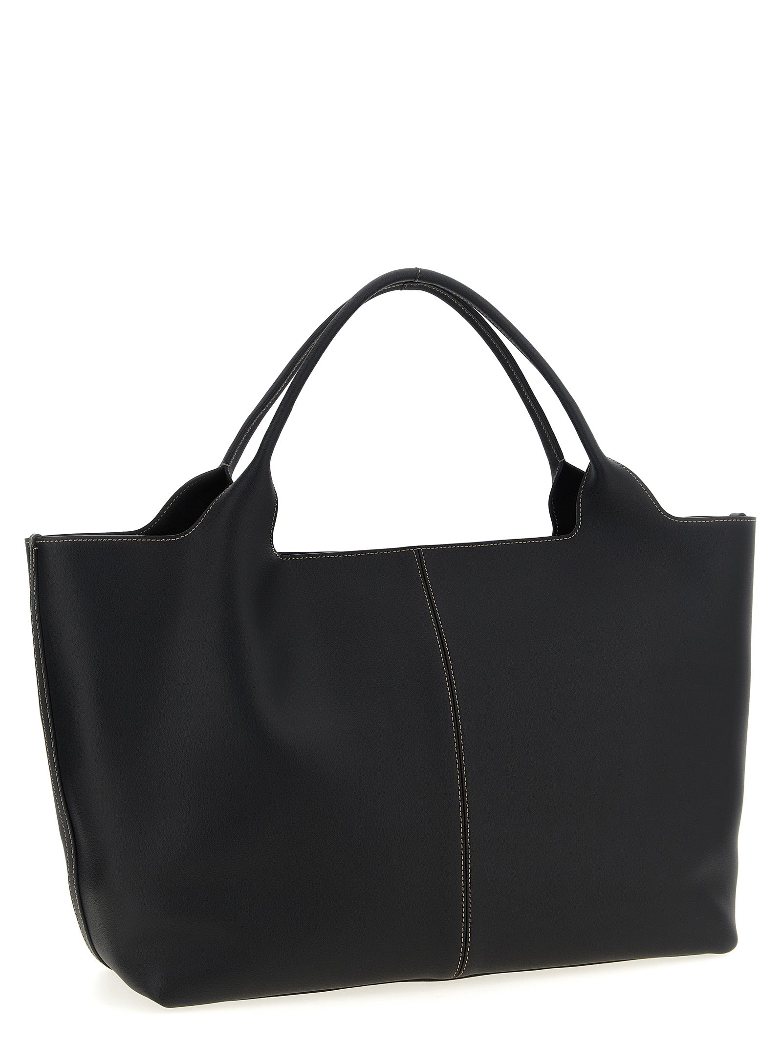 Tod's Black Calfskin Tote Bag Tod's