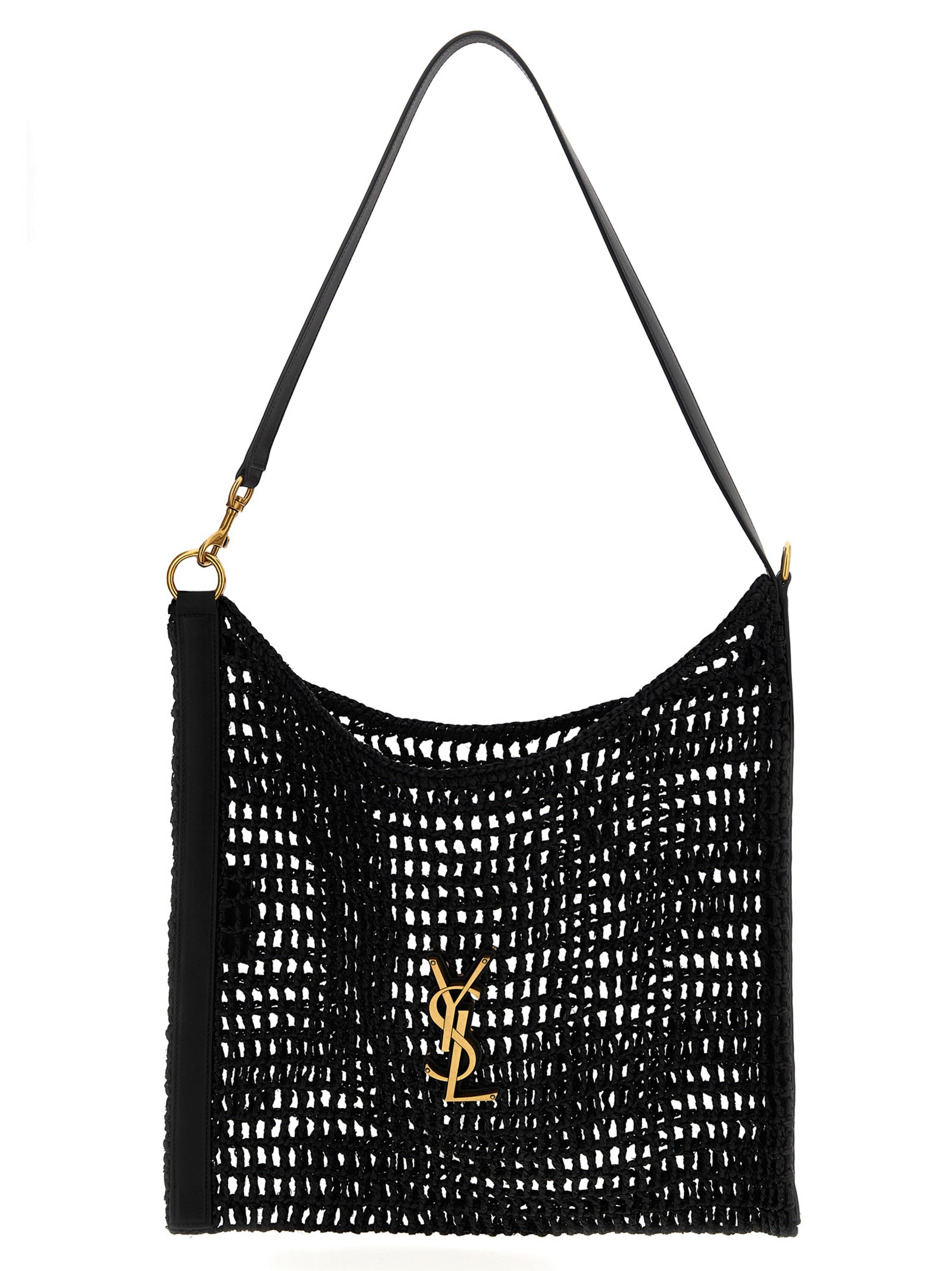 Saint Laurent Black Raffia Shoulder Bag Saint Laurent