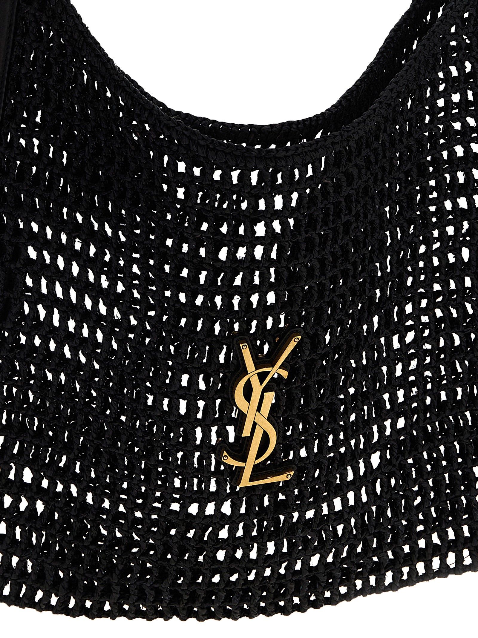 Saint Laurent Black Raffia Shoulder Bag Saint Laurent