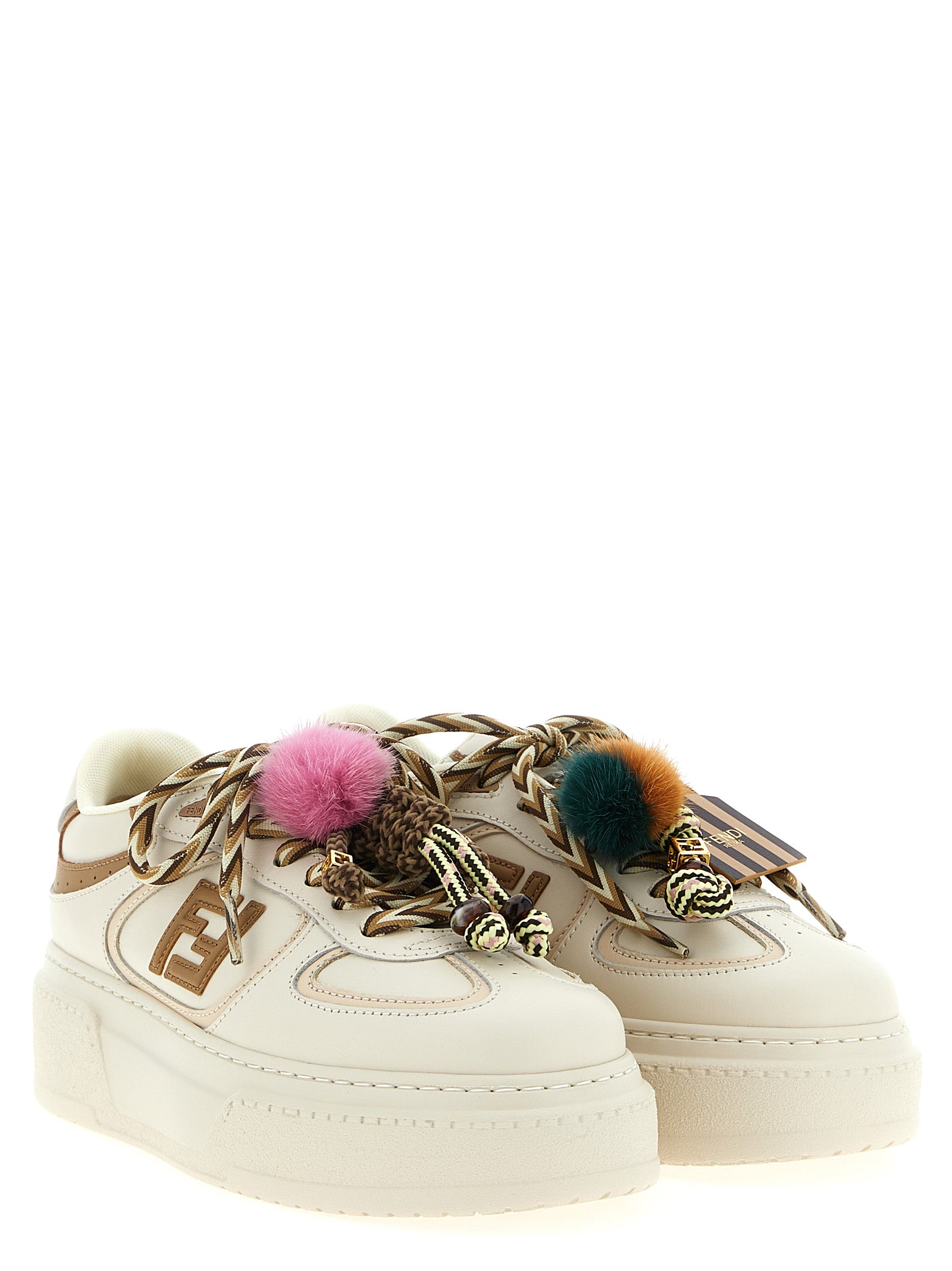 Fendi Multicolor Calfskin Platform Sneakers Fendi