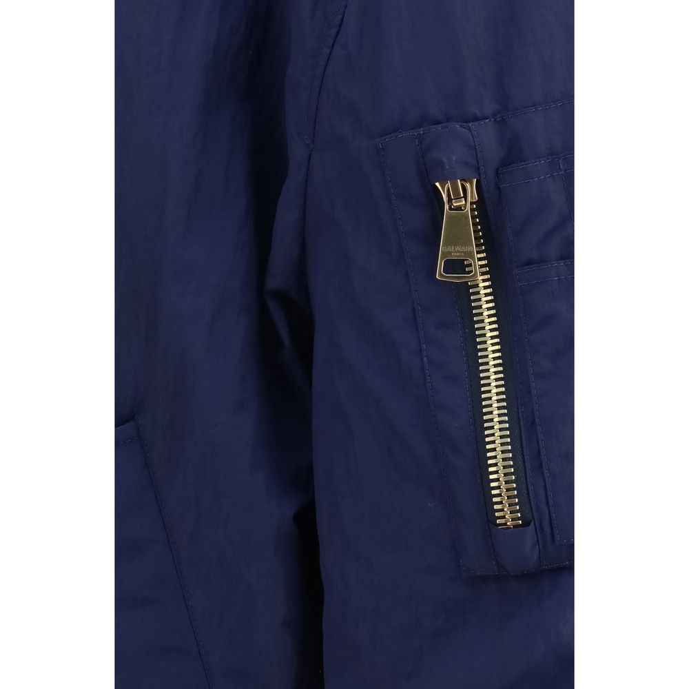 Balmain Blue Polyamide Bomber Balmain