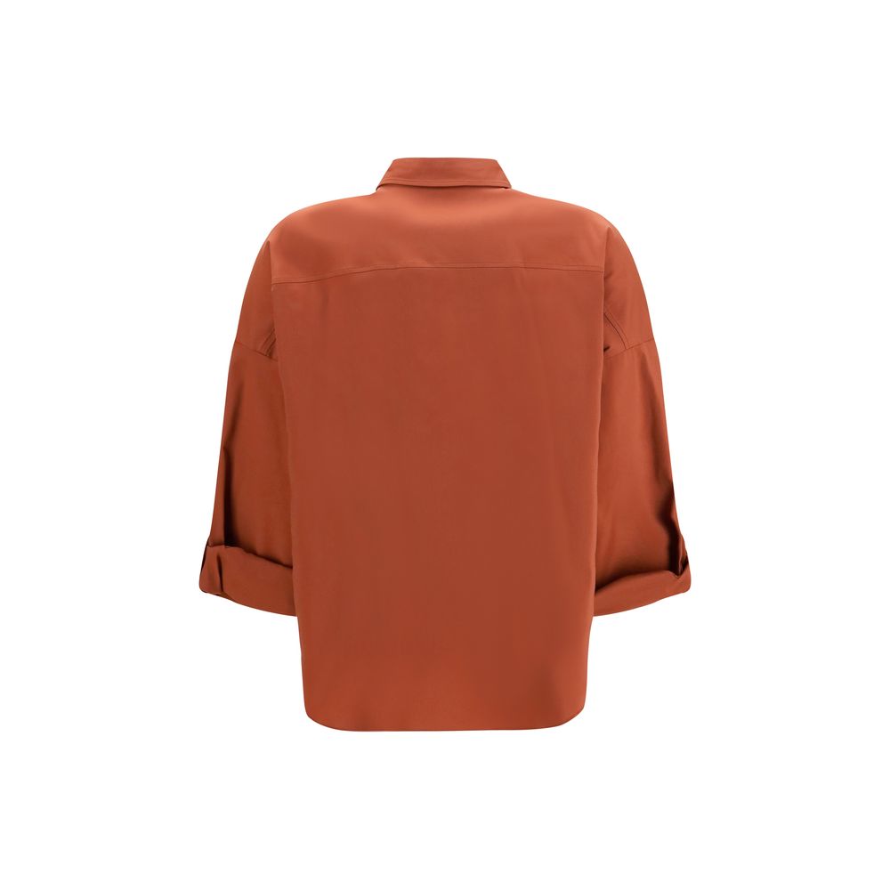 Brunello Cucinelli Brown Cotton Shirt Brunello Cucinelli