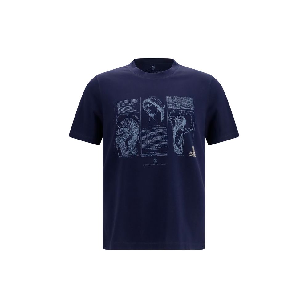 Brunello Cucinelli Blue Cotton T-Shirt Brunello Cucinelli
