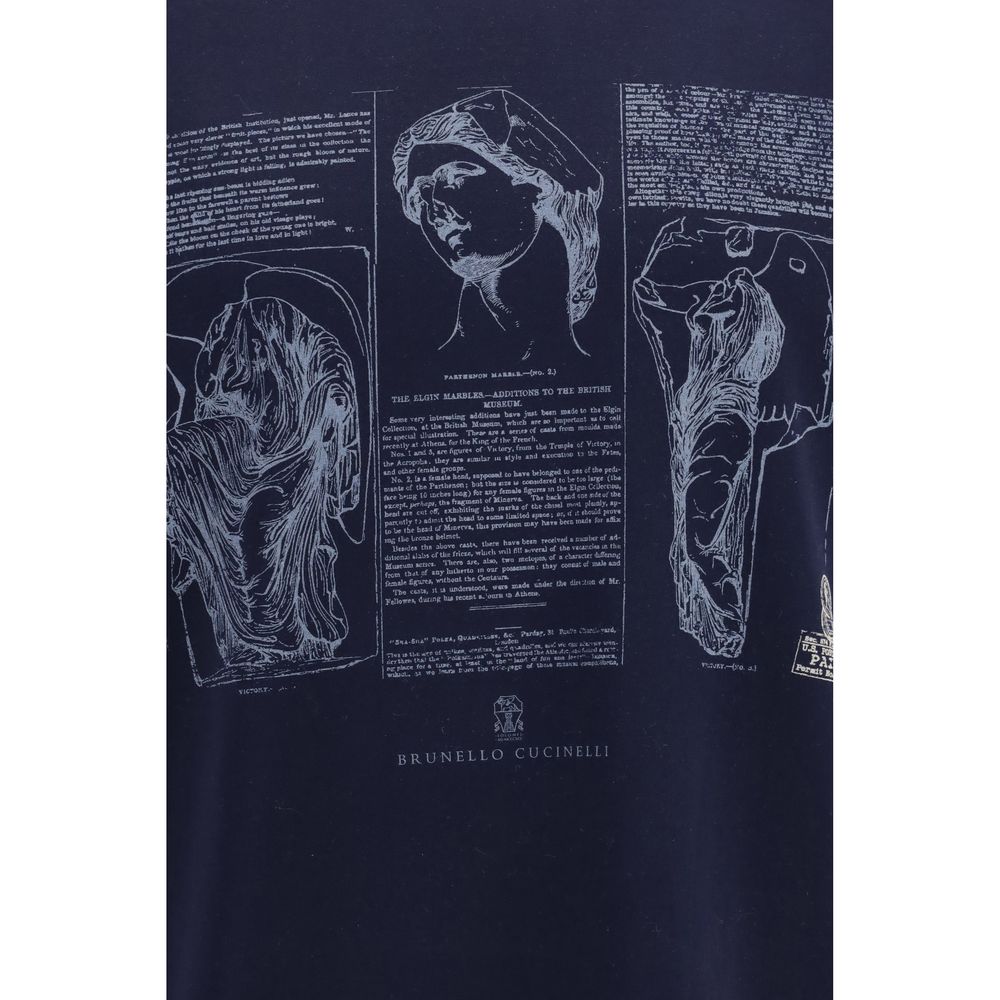 Brunello Cucinelli Blue Cotton T-Shirt Brunello Cucinelli
