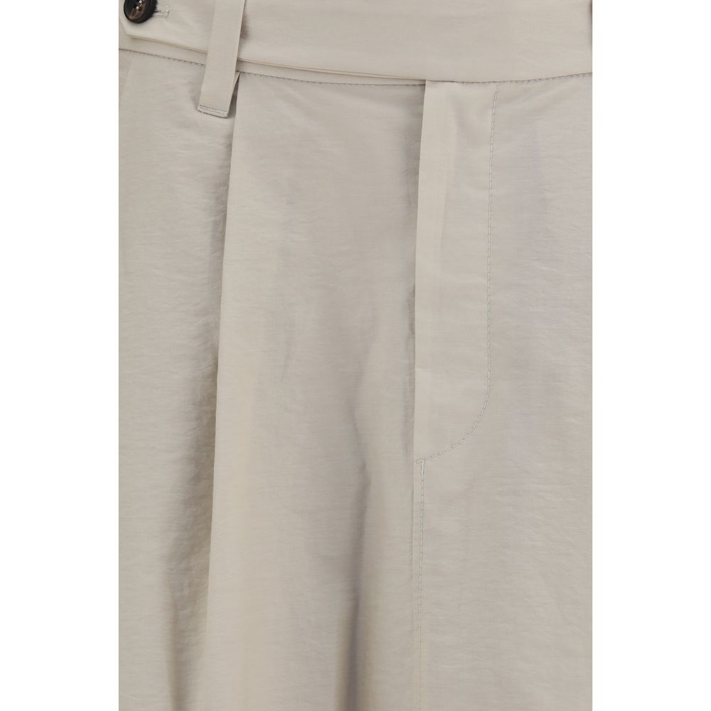 Brunello Cucinelli Beige Cotton Midi Skirt Brunello Cucinelli