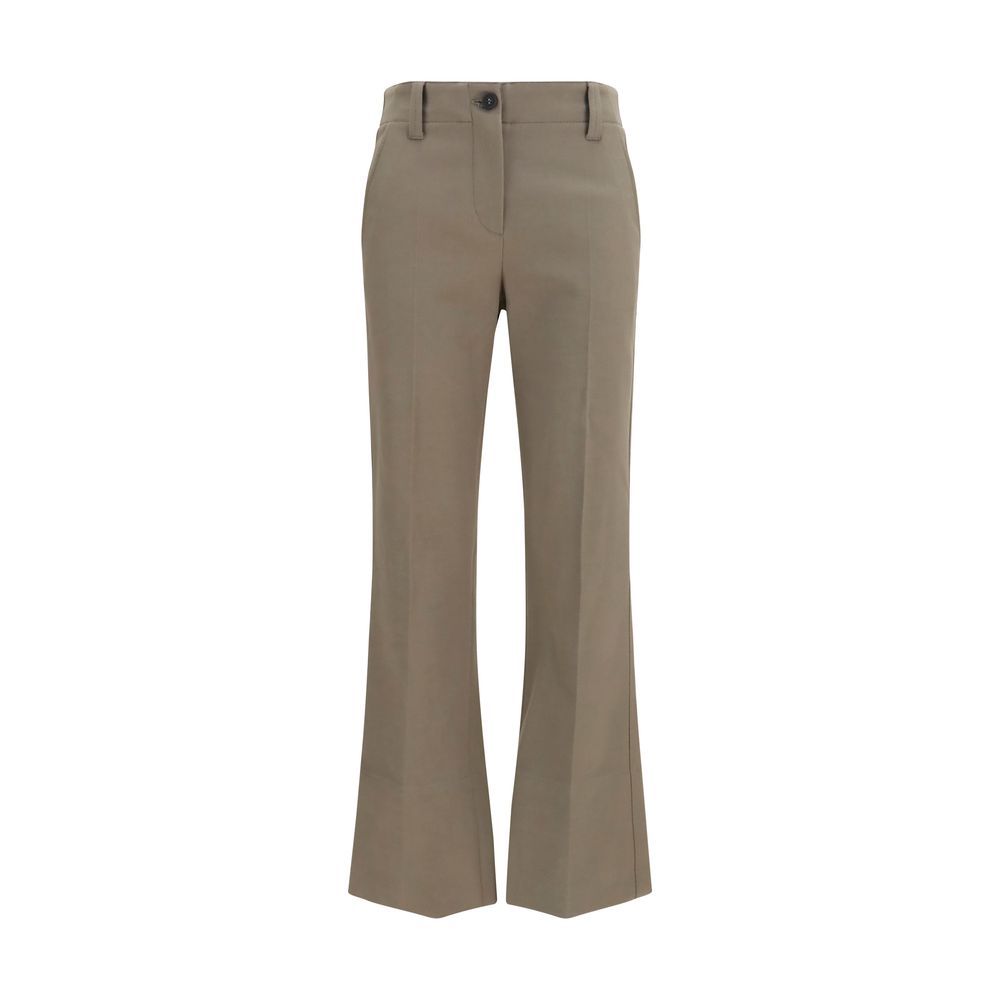 Brunello Cucinelli Brown Cotton Flared Pants Brunello Cucinelli