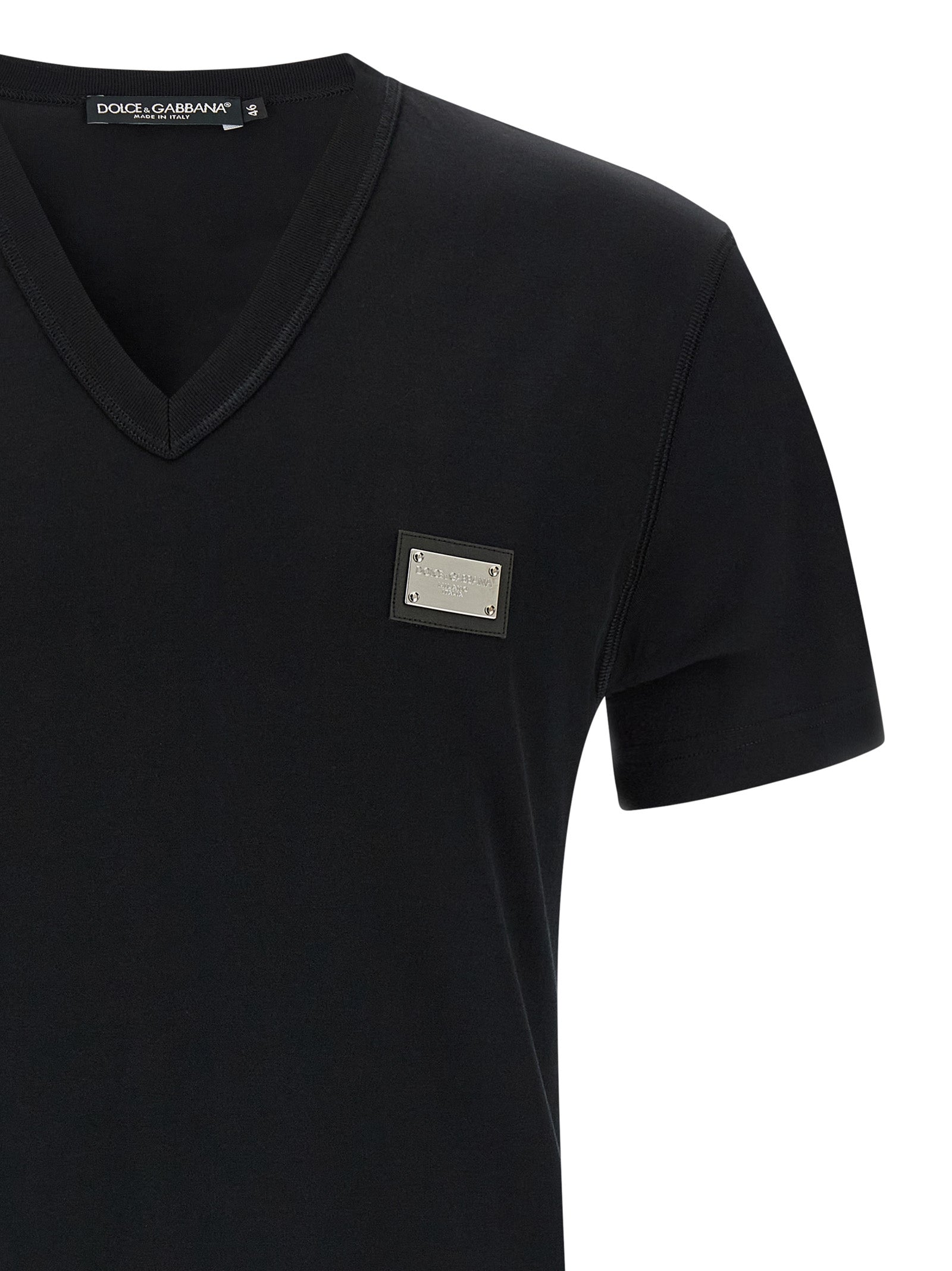 Dolce & Gabbana Black Cotton T-Shirt Dolce & Gabbana
