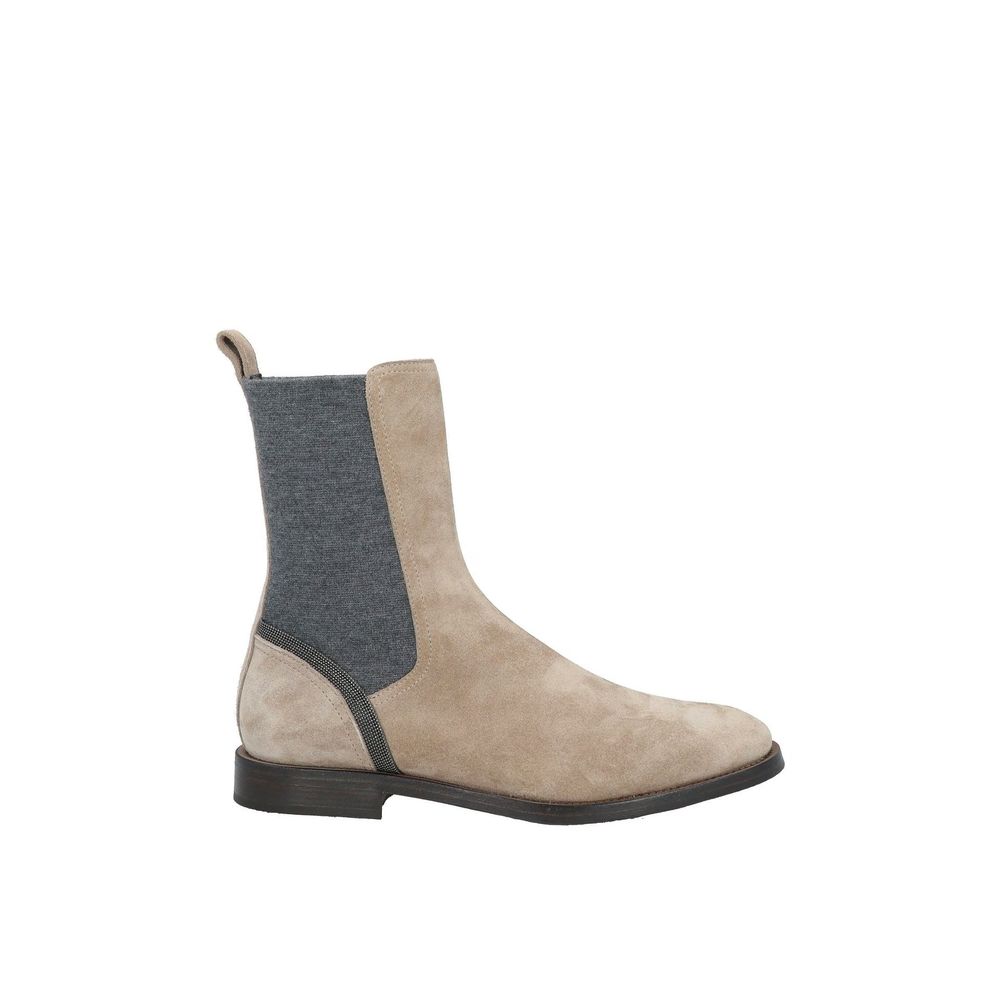 Brunello Cucinelli Beige Leather Chelsea Boots Brunello Cucinelli