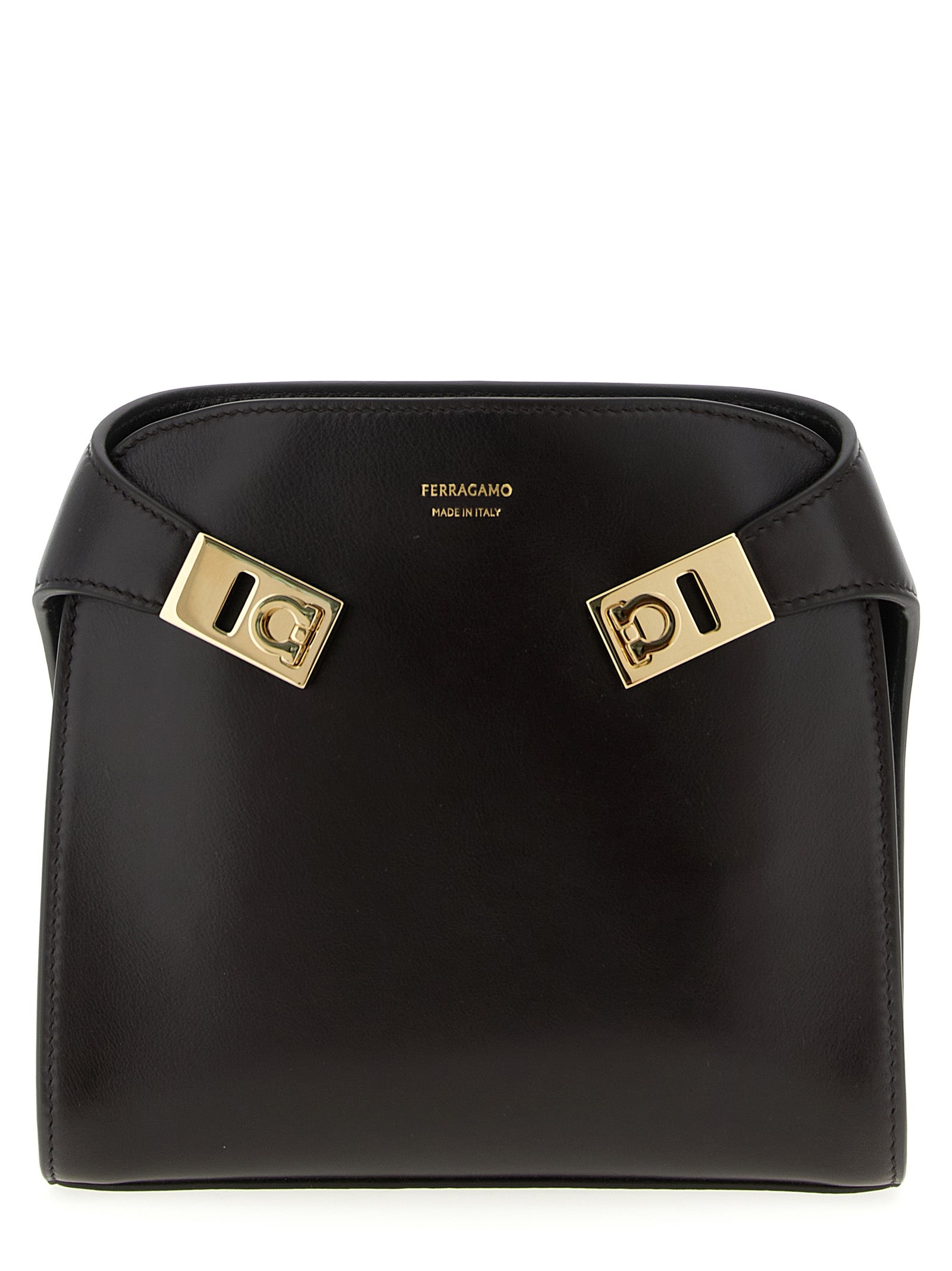 Ferragamo Brown Calfskin Crossbody Bag Ferragamo