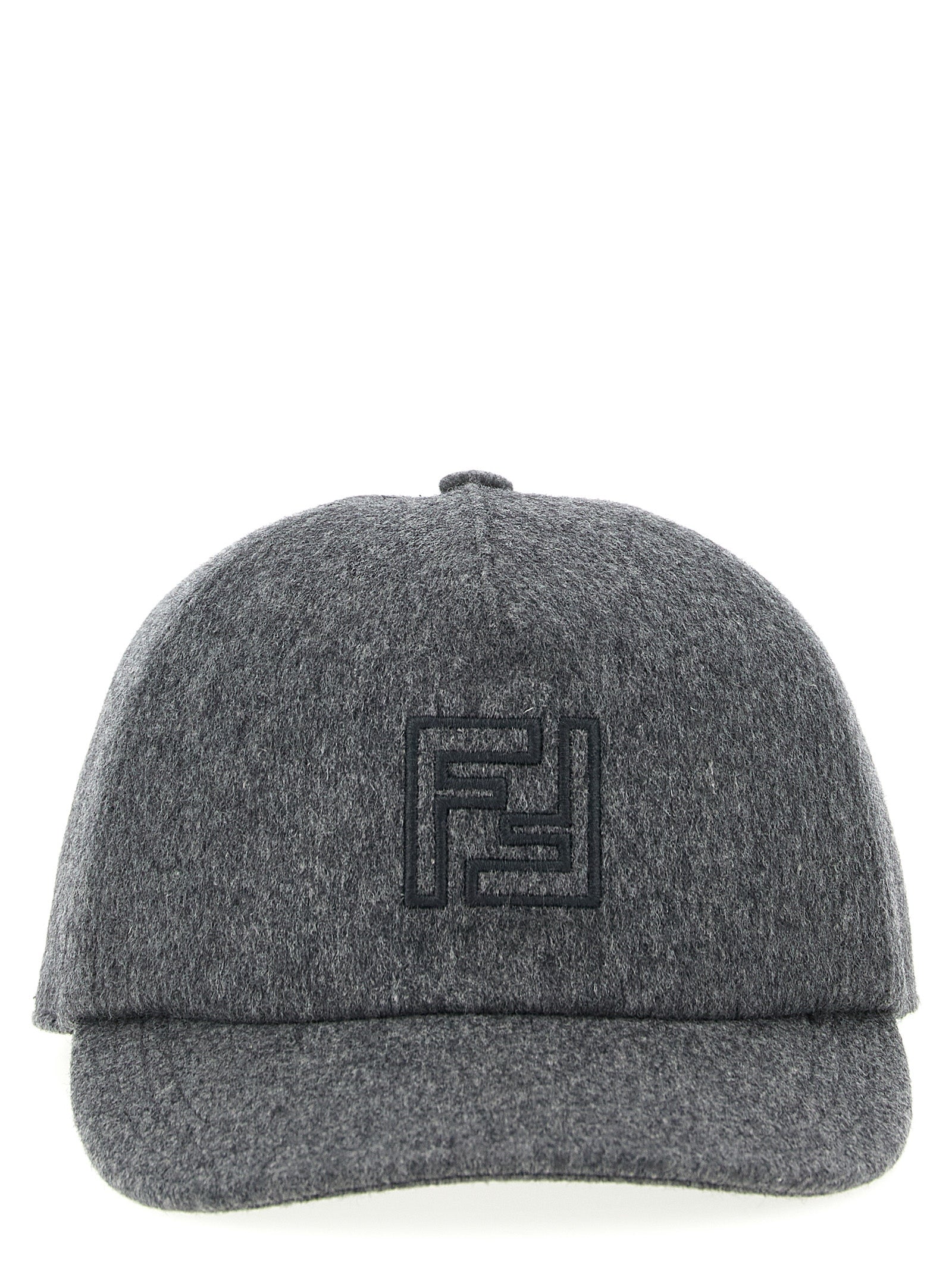 Fendi Gray Wool Cap (Baseball Hat) Fendi