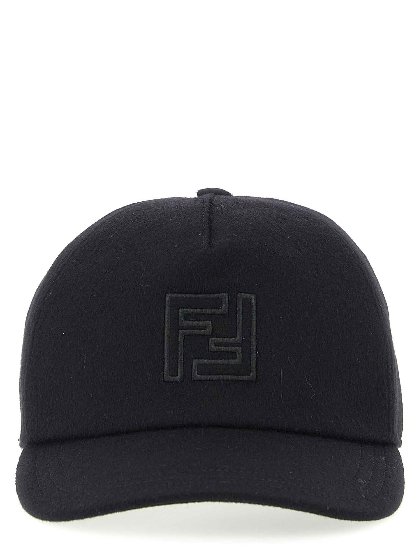 Fendi Black Wool Cap (Baseball Hat) Fendi