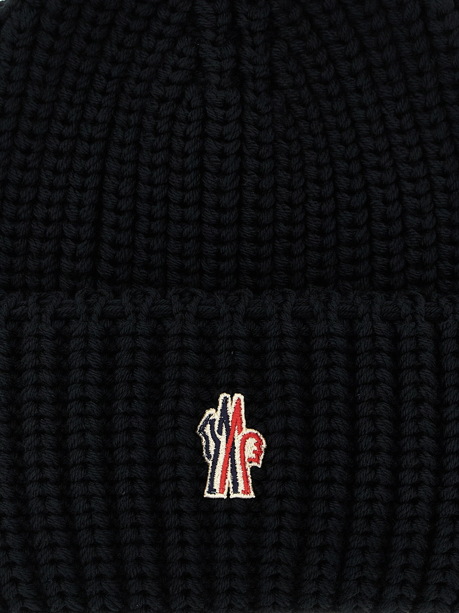Moncler Grenoble Black Virgin Wool Beanie Moncler Grenoble