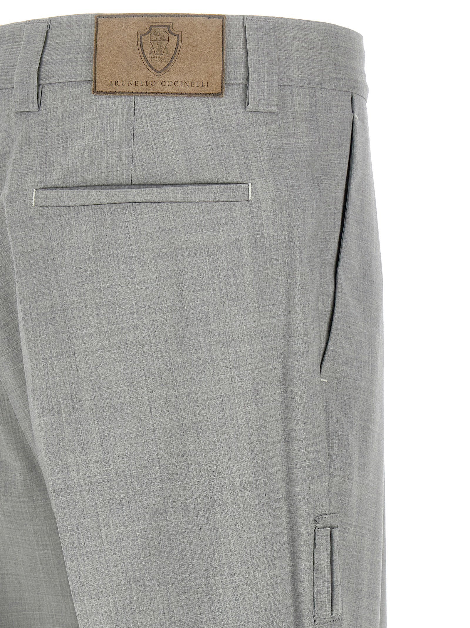 Brunello Cucinelli Gray Virgin Wool Dress Pants Brunello Cucinelli