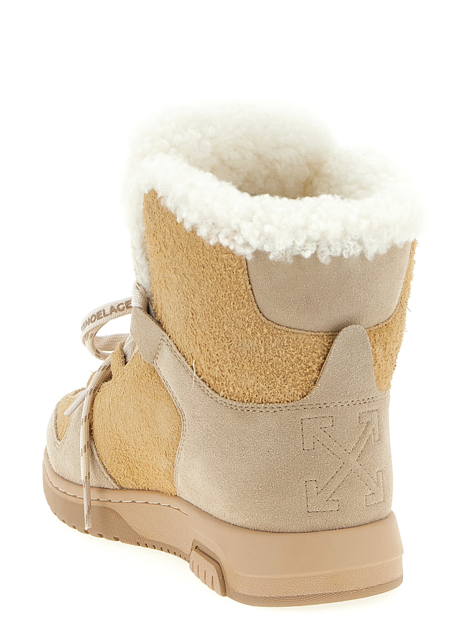 Off-White Beige Calfskin Ankle Boots Off-White