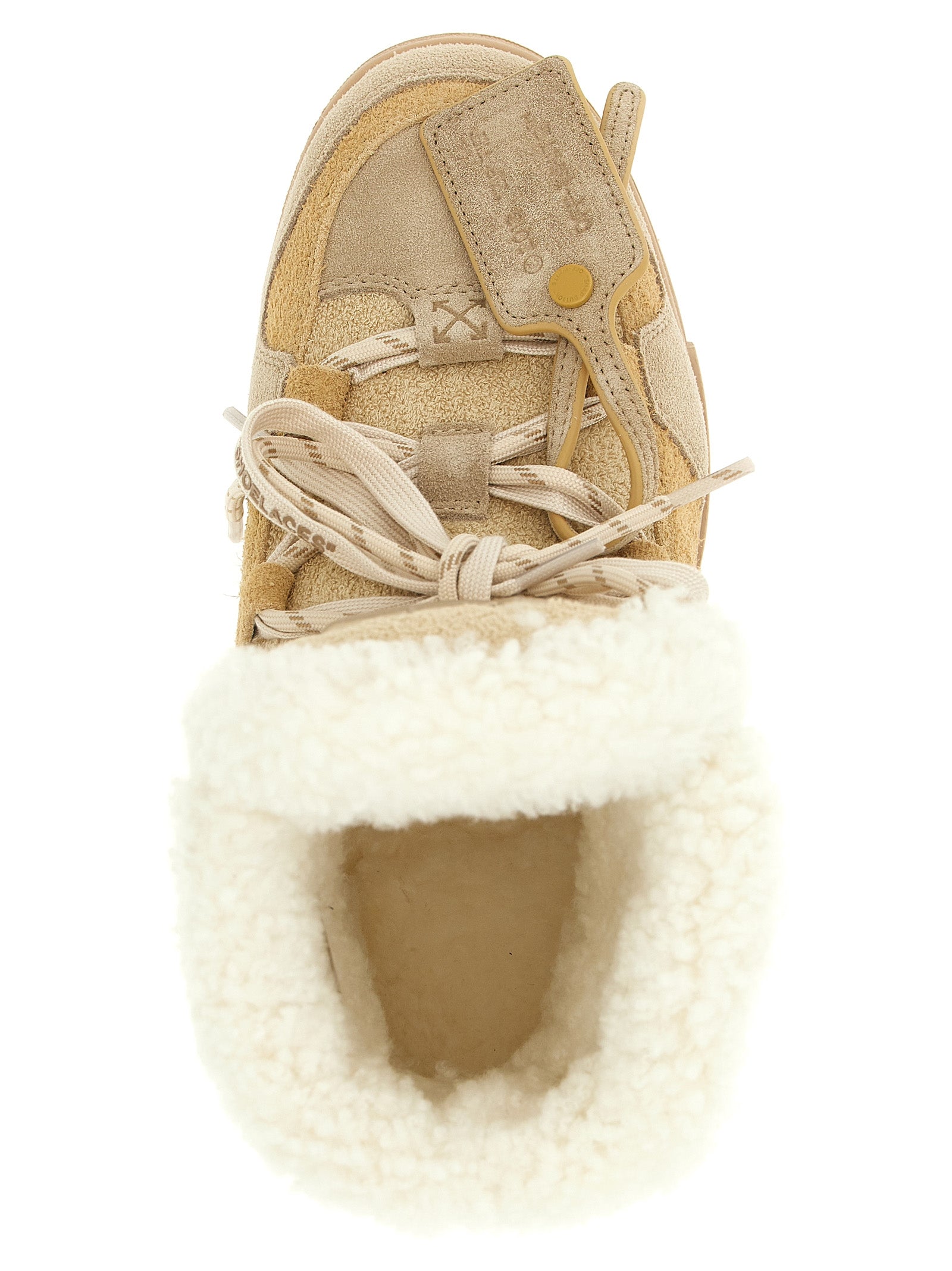 Off-White Beige Calfskin Ankle Boots Off-White