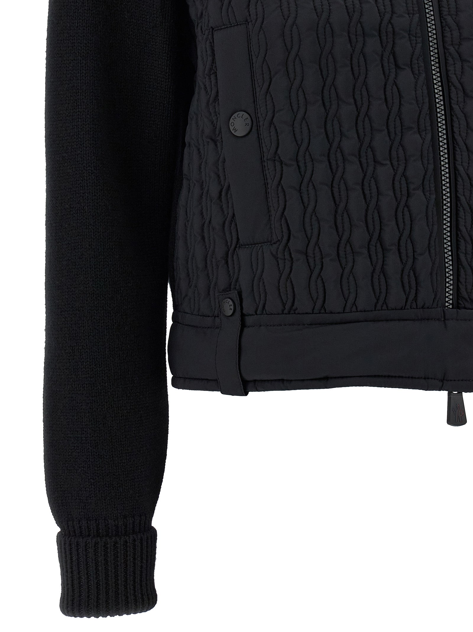 Moncler Grenoble Black Polyamide Cardigan Moncler Grenoble