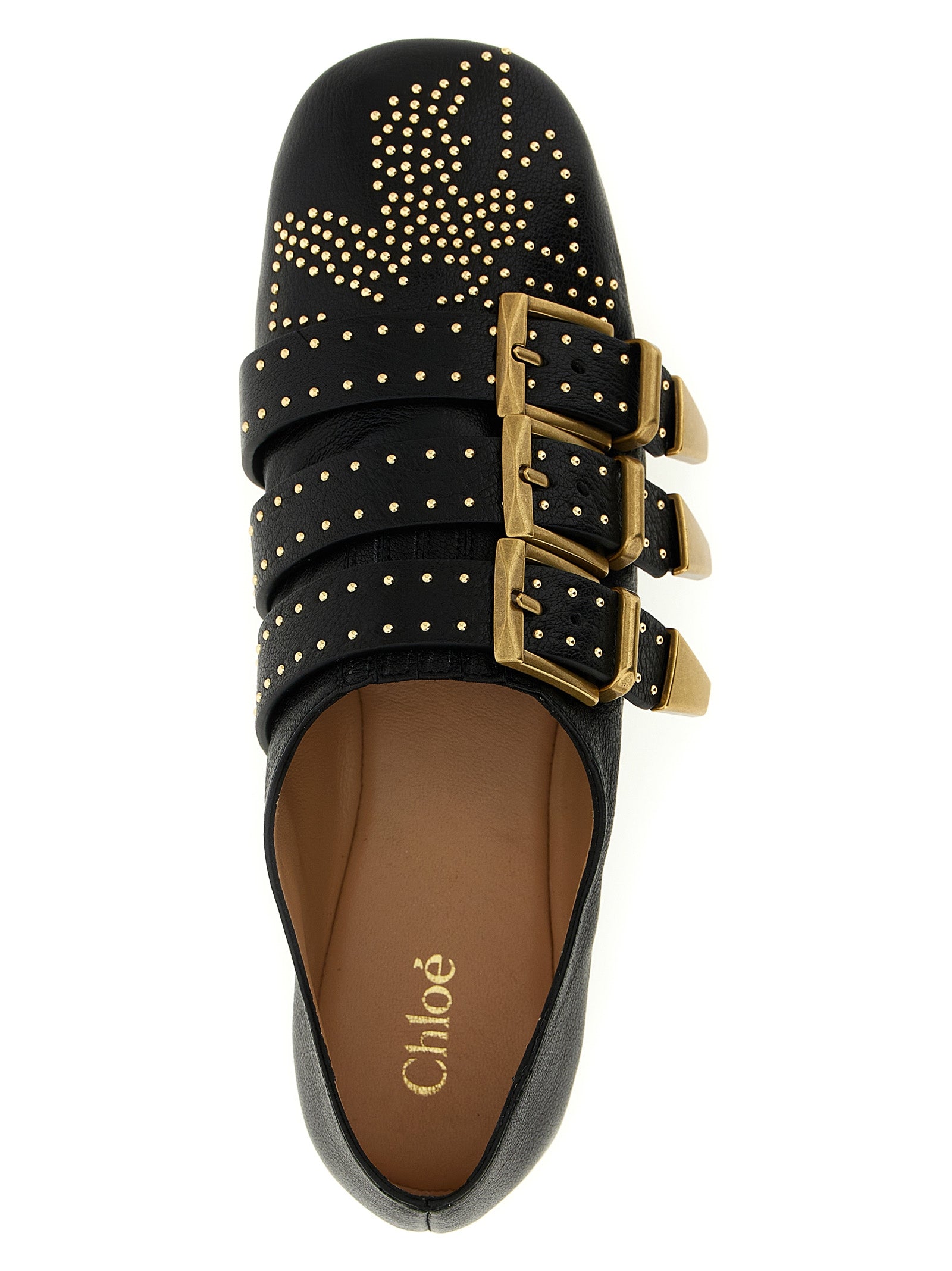 Chloé Black Lamb Leather Ballet Flats Chloé