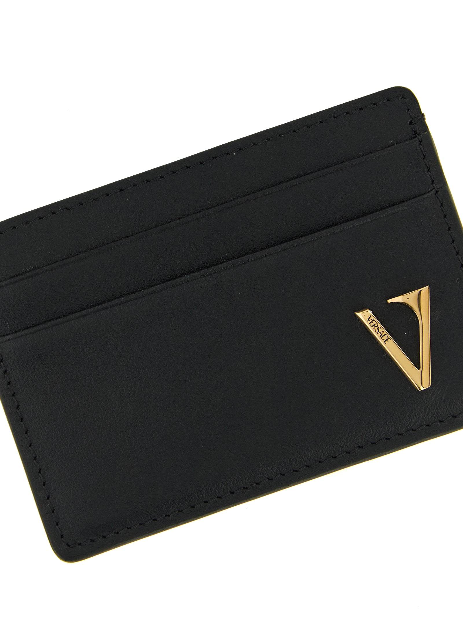 Versace Black Calfskin Cardholder Versace