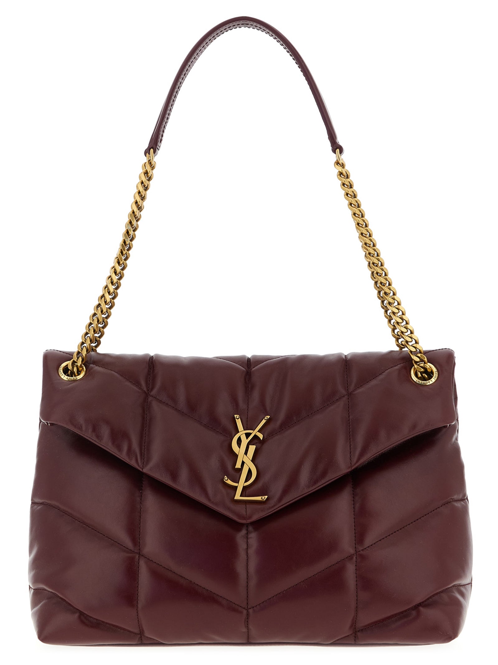 Saint Laurent Bordeaux Calfskin Shoulder Bag Saint Laurent