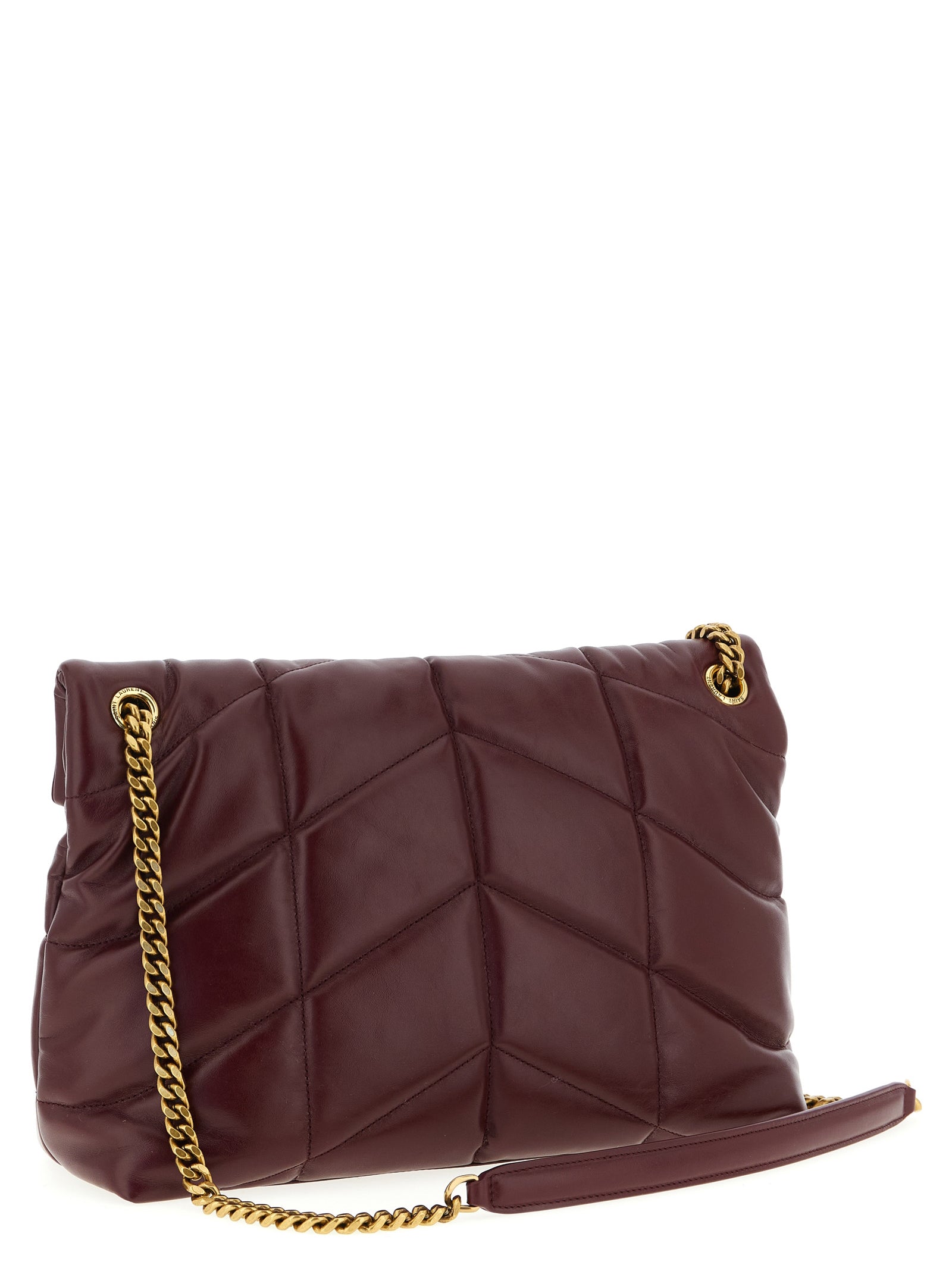 Saint Laurent Bordeaux Calfskin Shoulder Bag Saint Laurent
