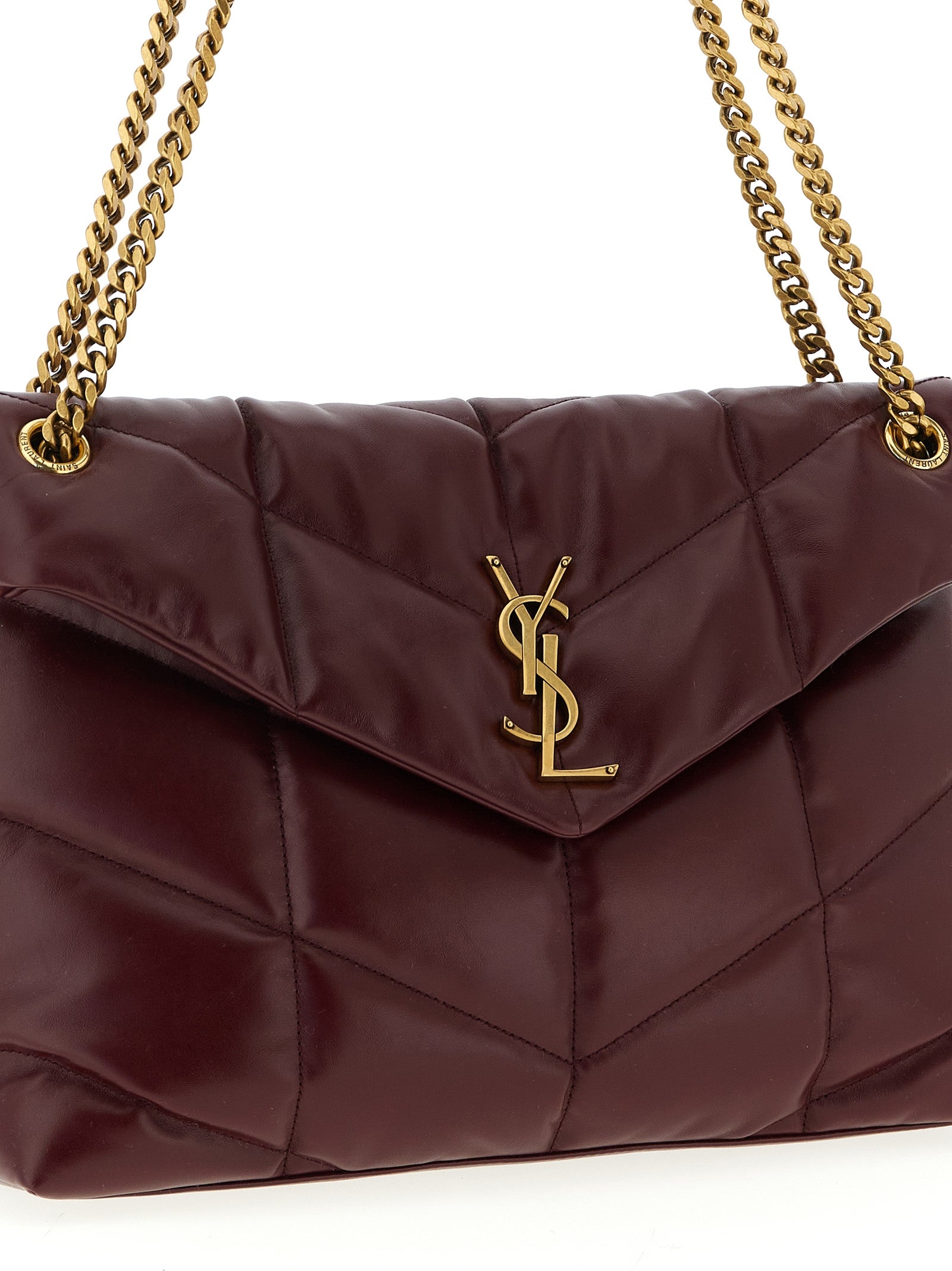 Saint Laurent Bordeaux Calfskin Shoulder Bag Saint Laurent
