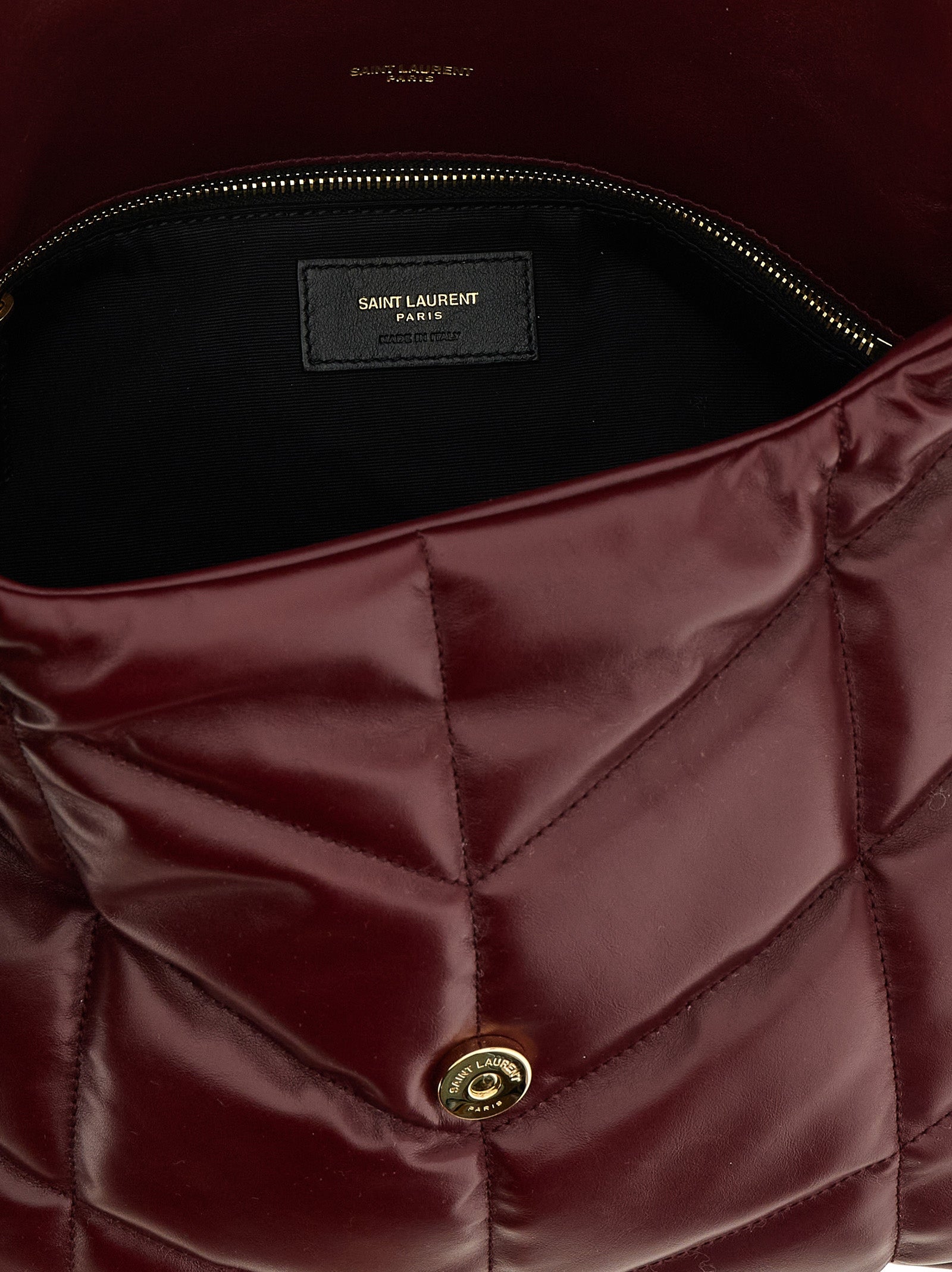 Saint Laurent Bordeaux Calfskin Shoulder Bag Saint Laurent