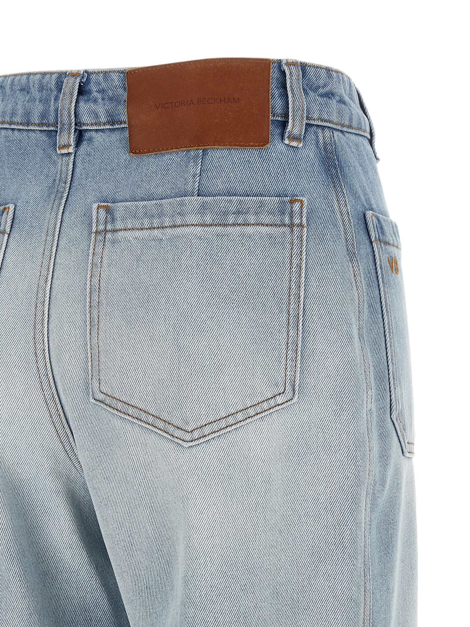 Victoria Beckham Blue Cotton Flared Jeans