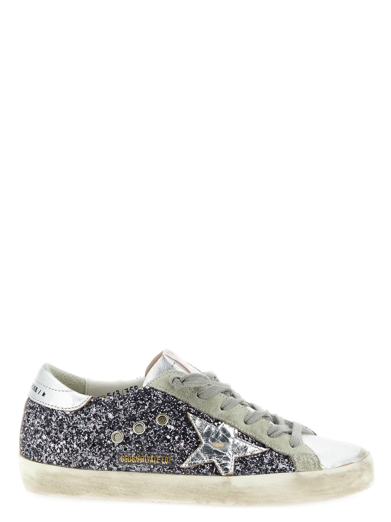 Golden Goose Silver Leather Low Top Sneakers Golden Goose