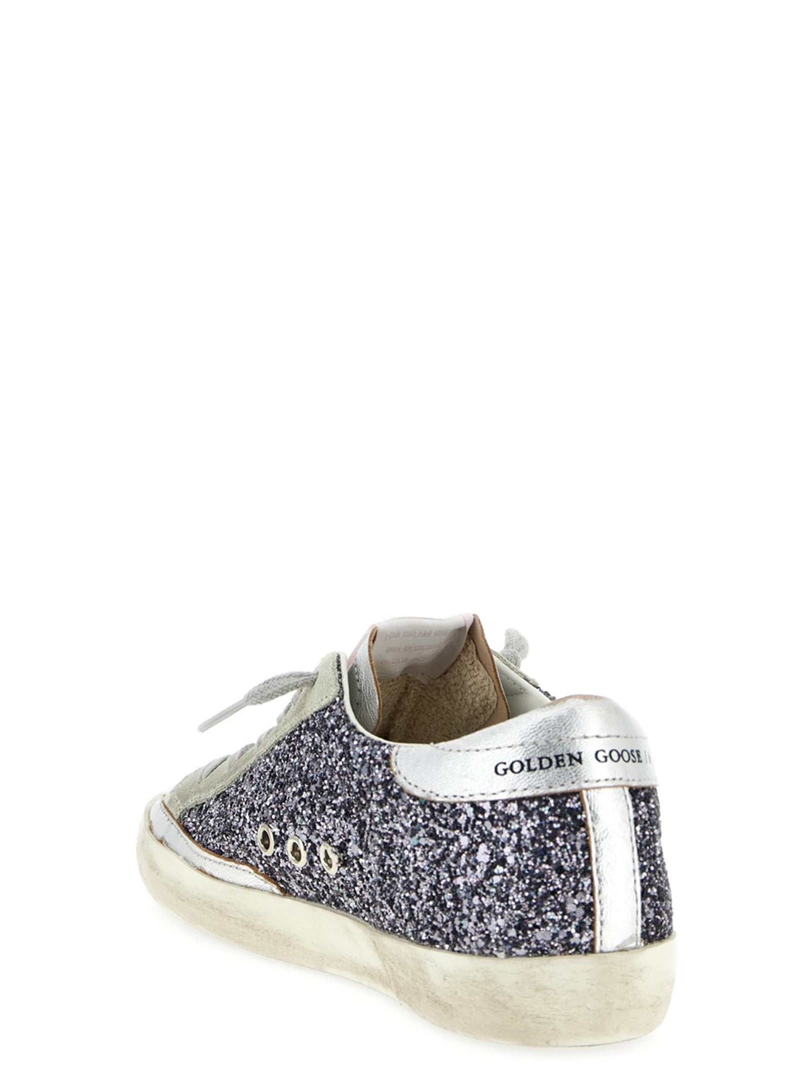 Golden Goose Silver Leather Low Top Sneakers Golden Goose