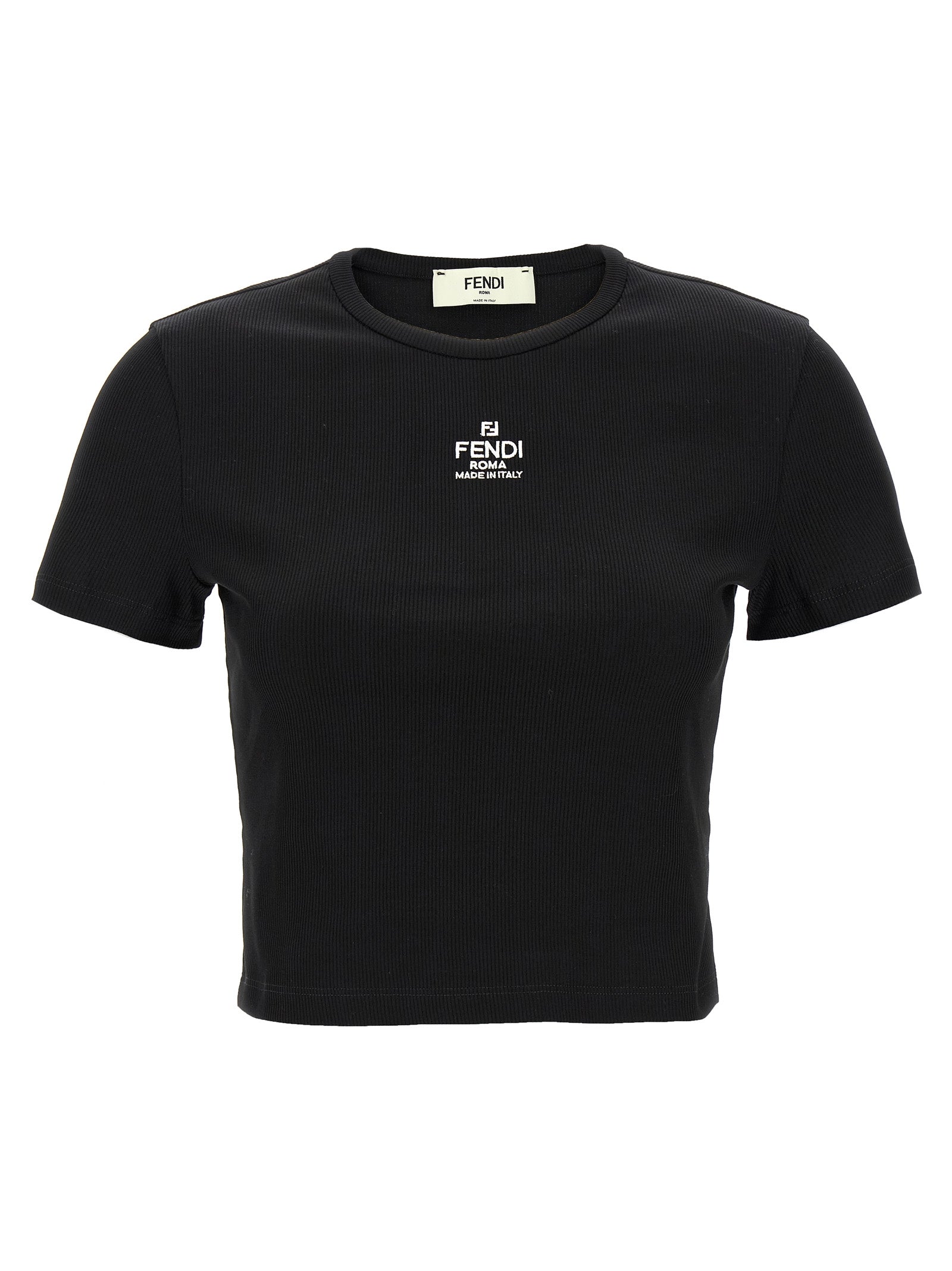 Fendi Black Cotton T-Shirt Fendi