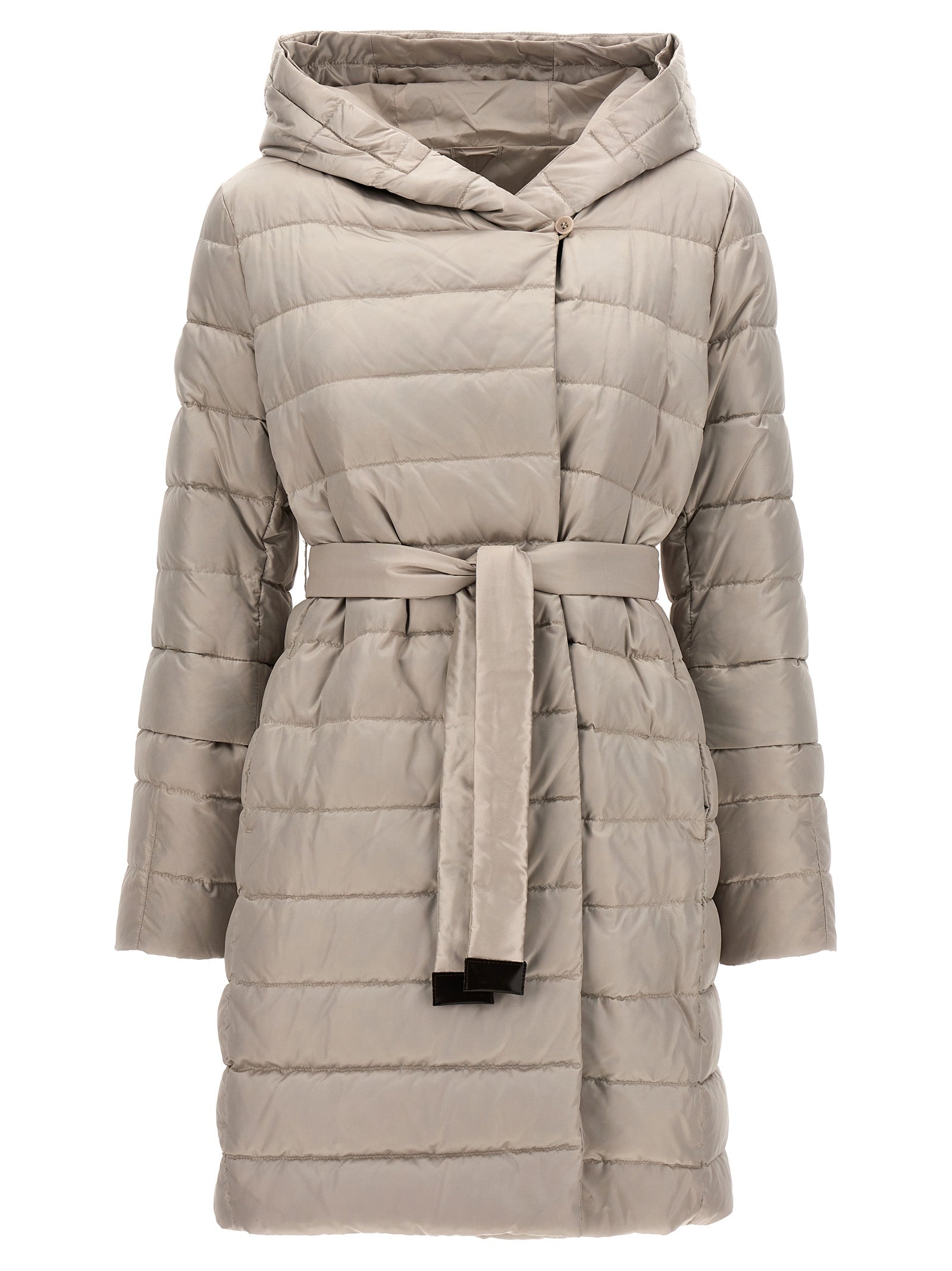 Max Mara White Polyamide Full-Length Jacket Max Mara