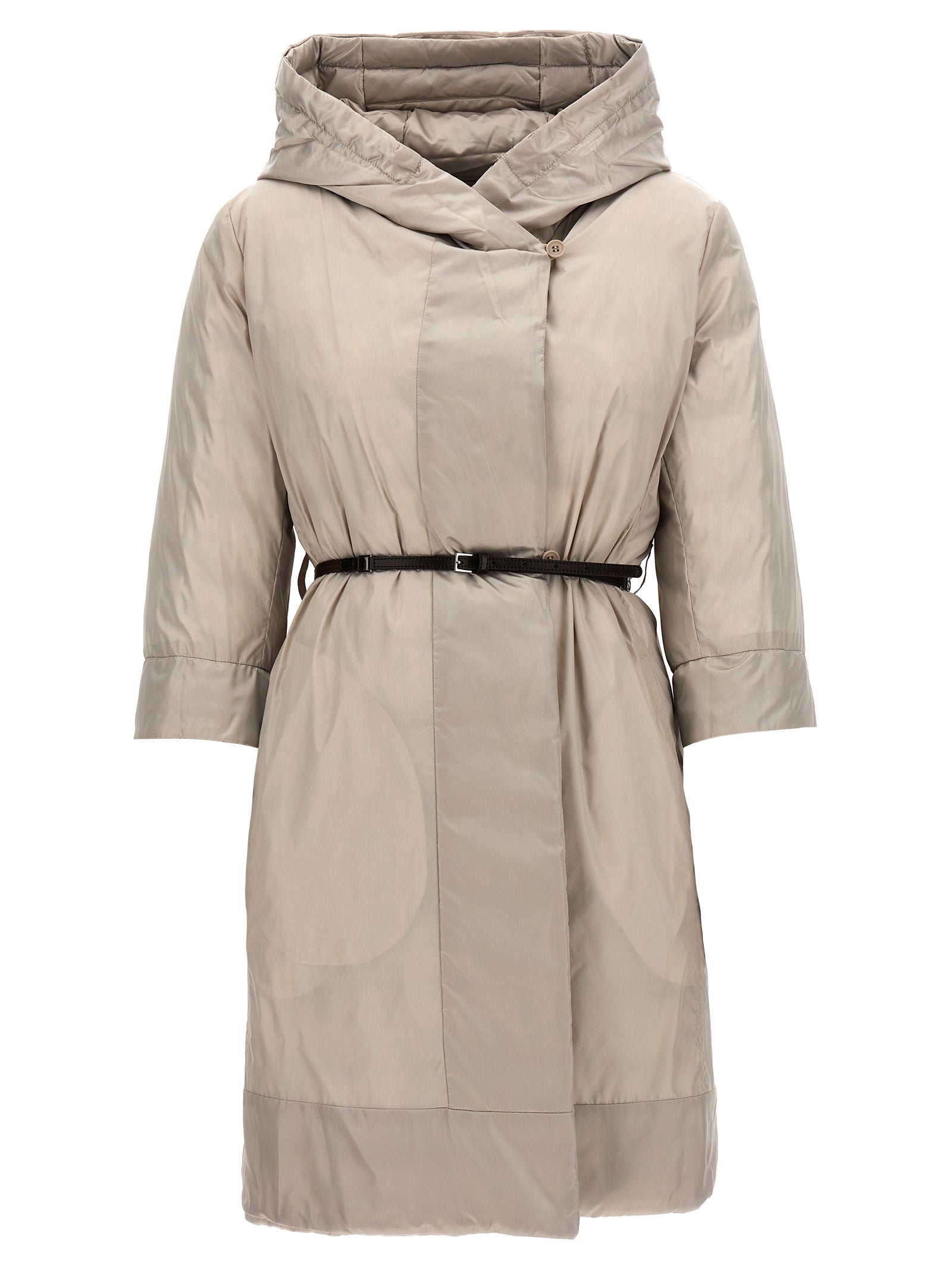 Max Mara White Polyamide Full-Length Jacket Max Mara