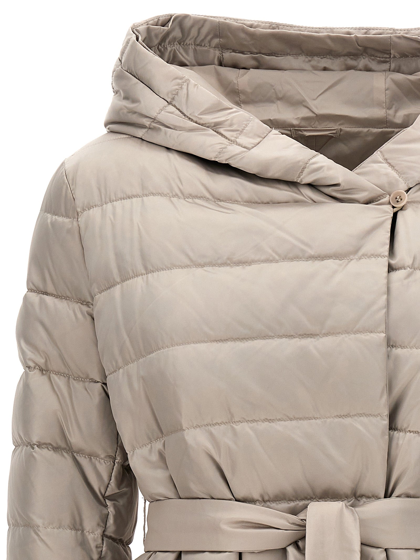 Max Mara White Polyamide Full-Length Jacket Max Mara