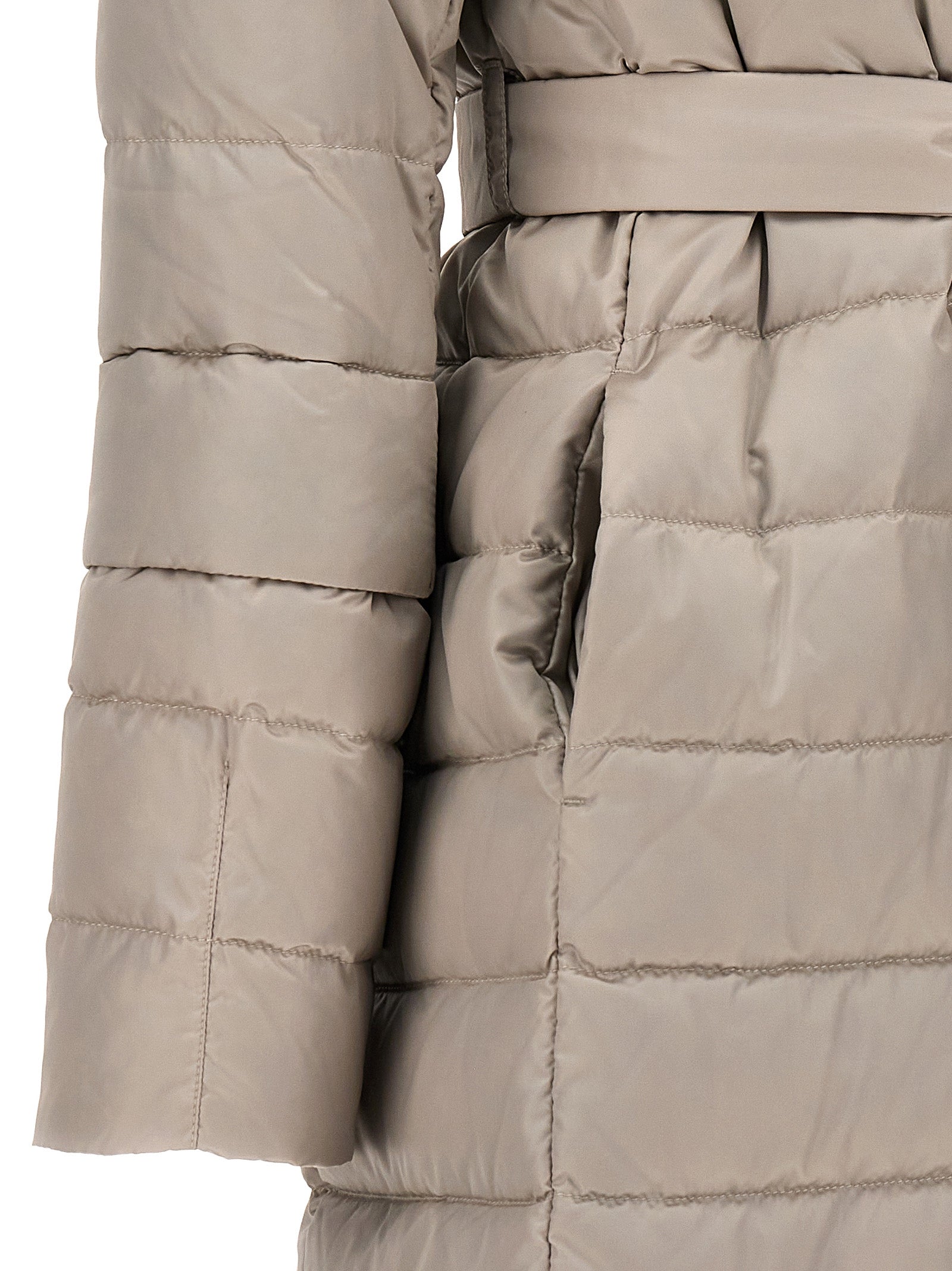 Max Mara White Polyamide Full-Length Jacket Max Mara