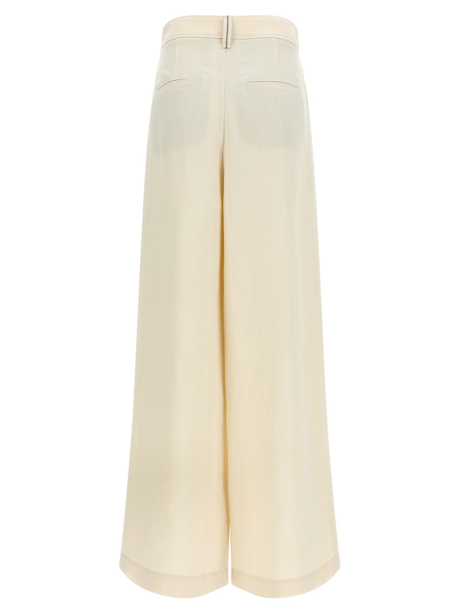 Brunello Cucinelli White Viscose Casual Pants Brunello Cucinelli