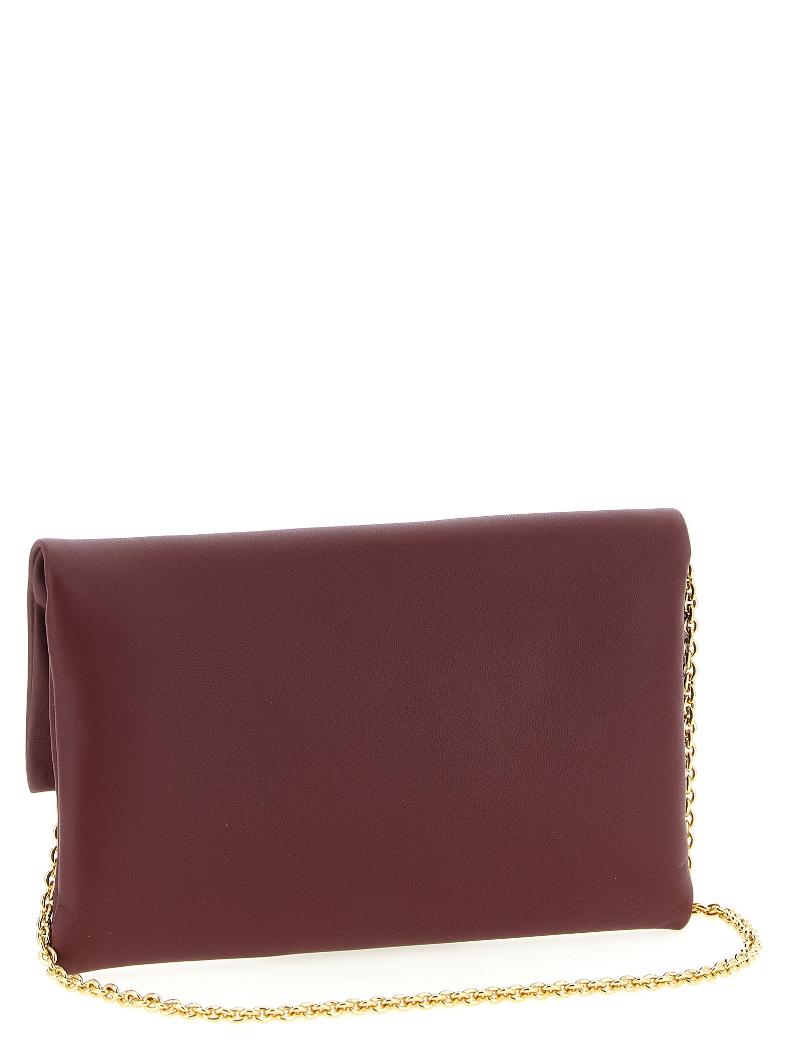 Fendi Bordeaux Lamb Leather Clutch Bag Fendi
