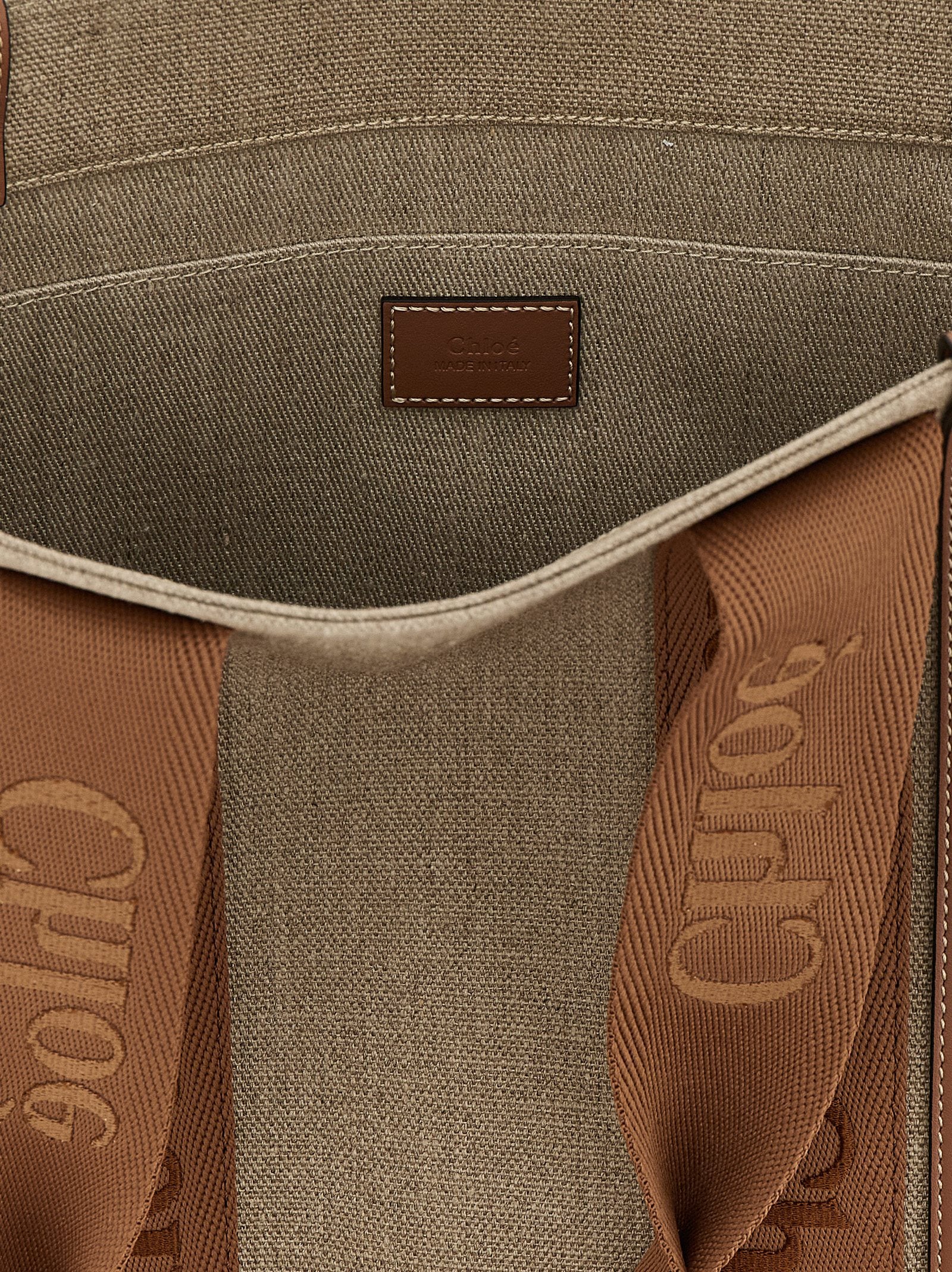 Chloé Brown Linen Tote Bag Chloé