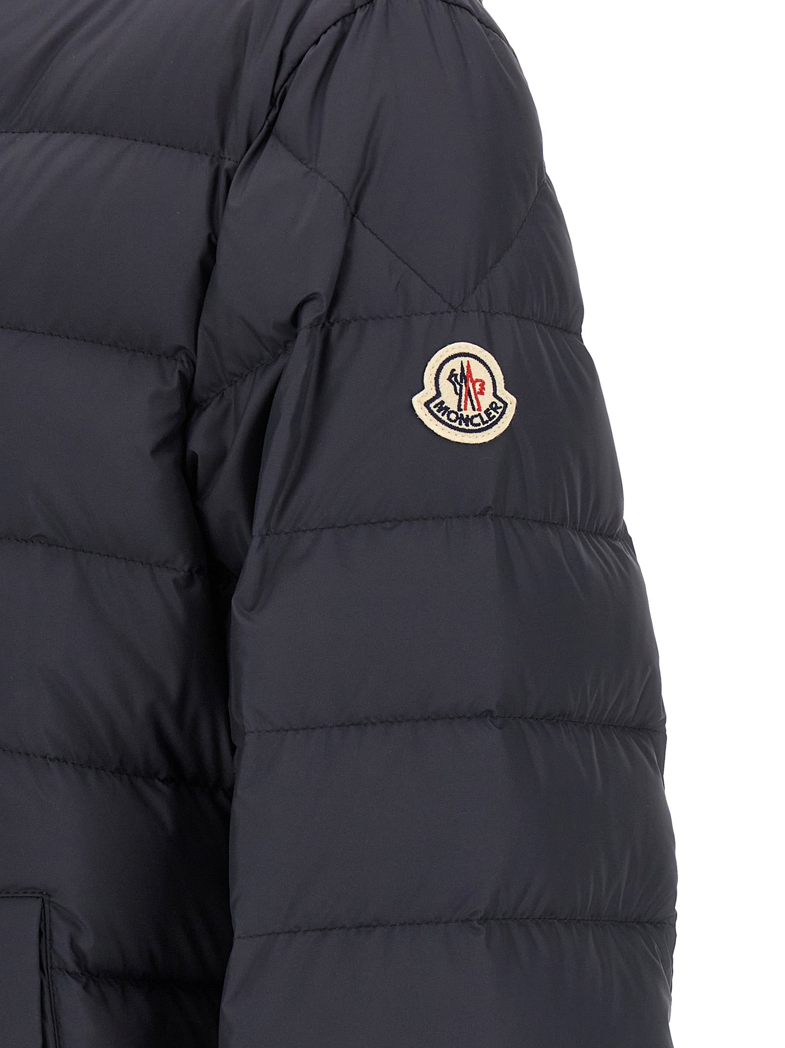 Moncler Blue Polyester Full-Length Jacket Moncler