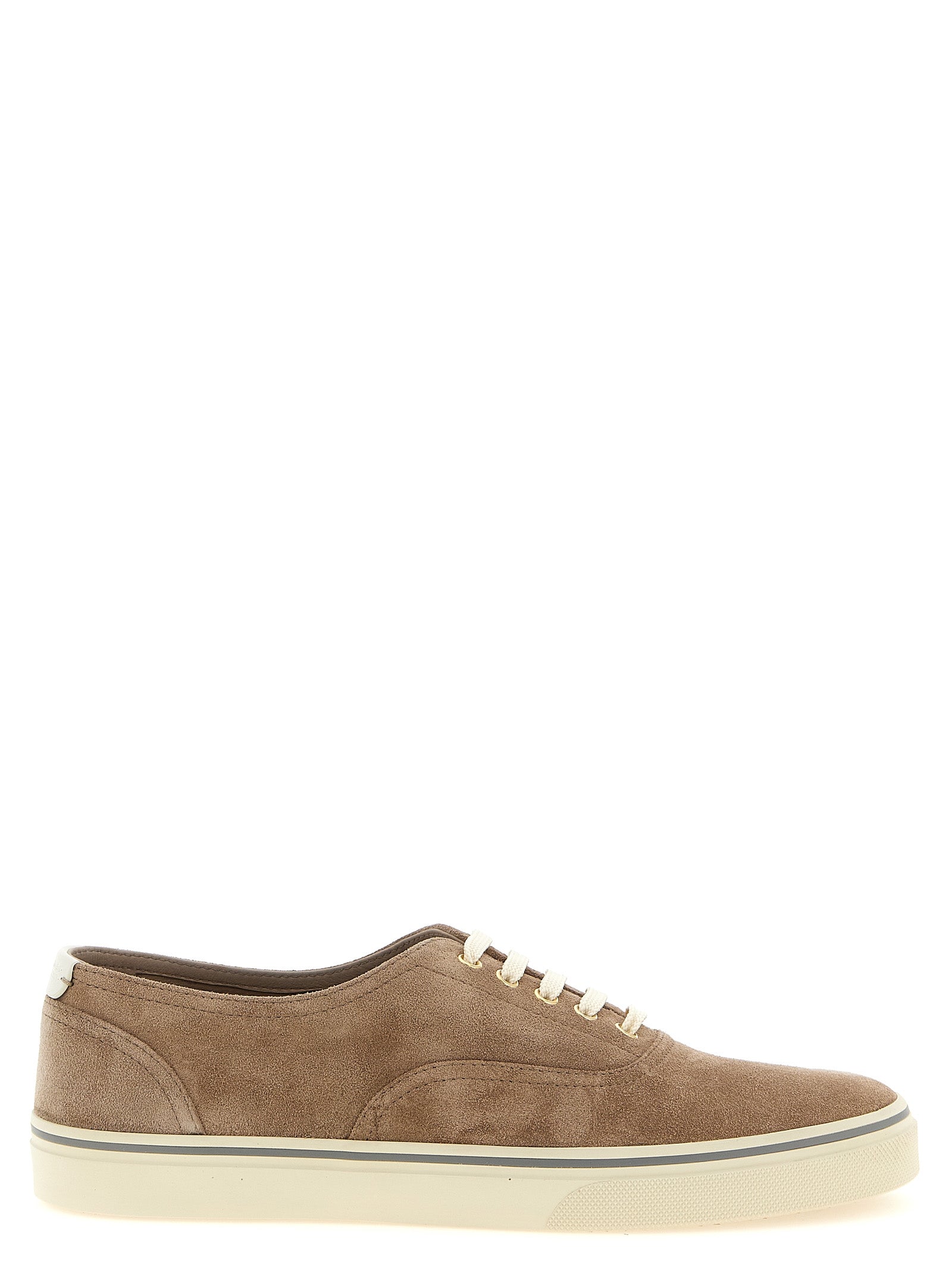 Brunello Cucinelli Beige Calfskin Low Top Sneakers Brunello Cucinelli